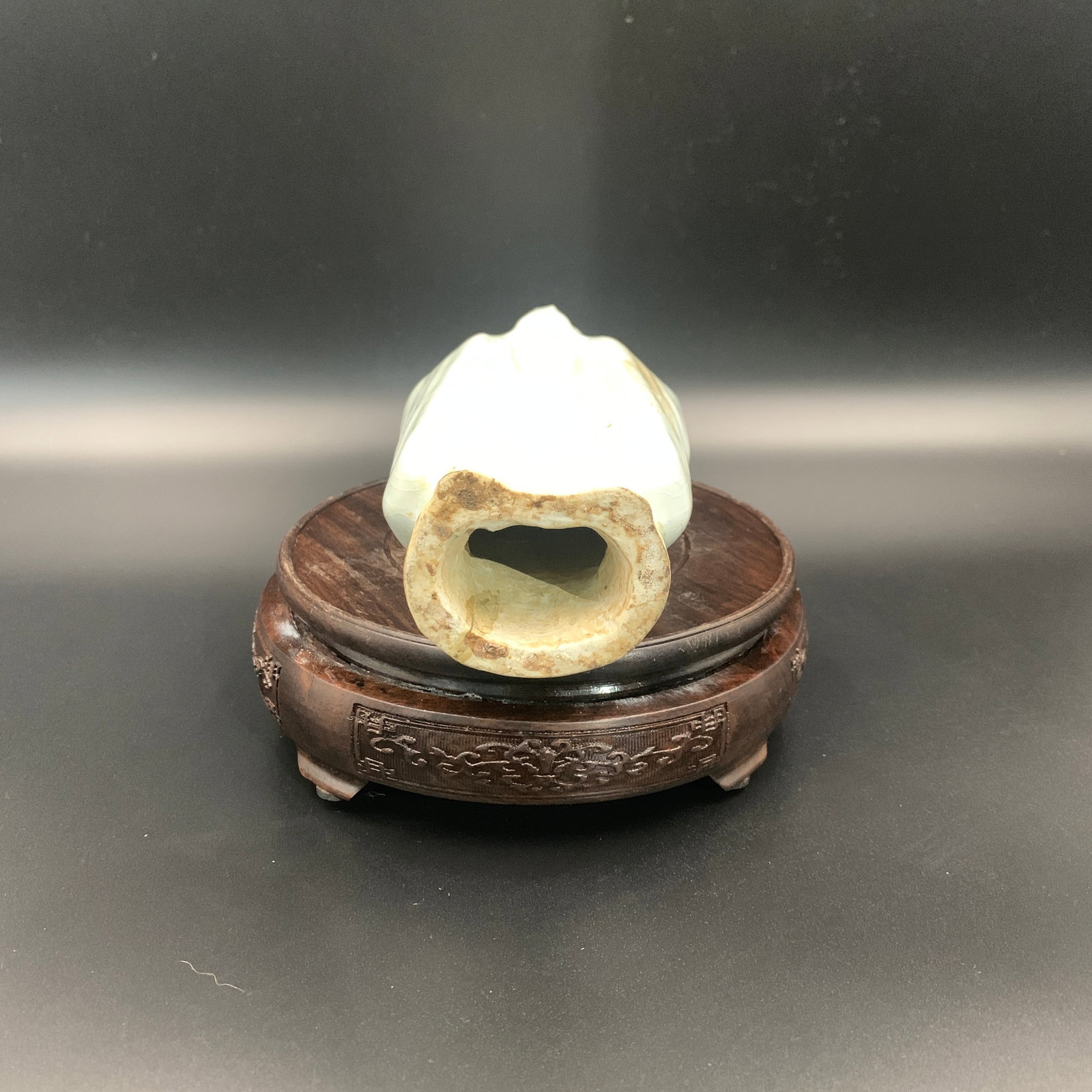 CELADON COLOR GLAZED STANDING MONK STATUE - 5