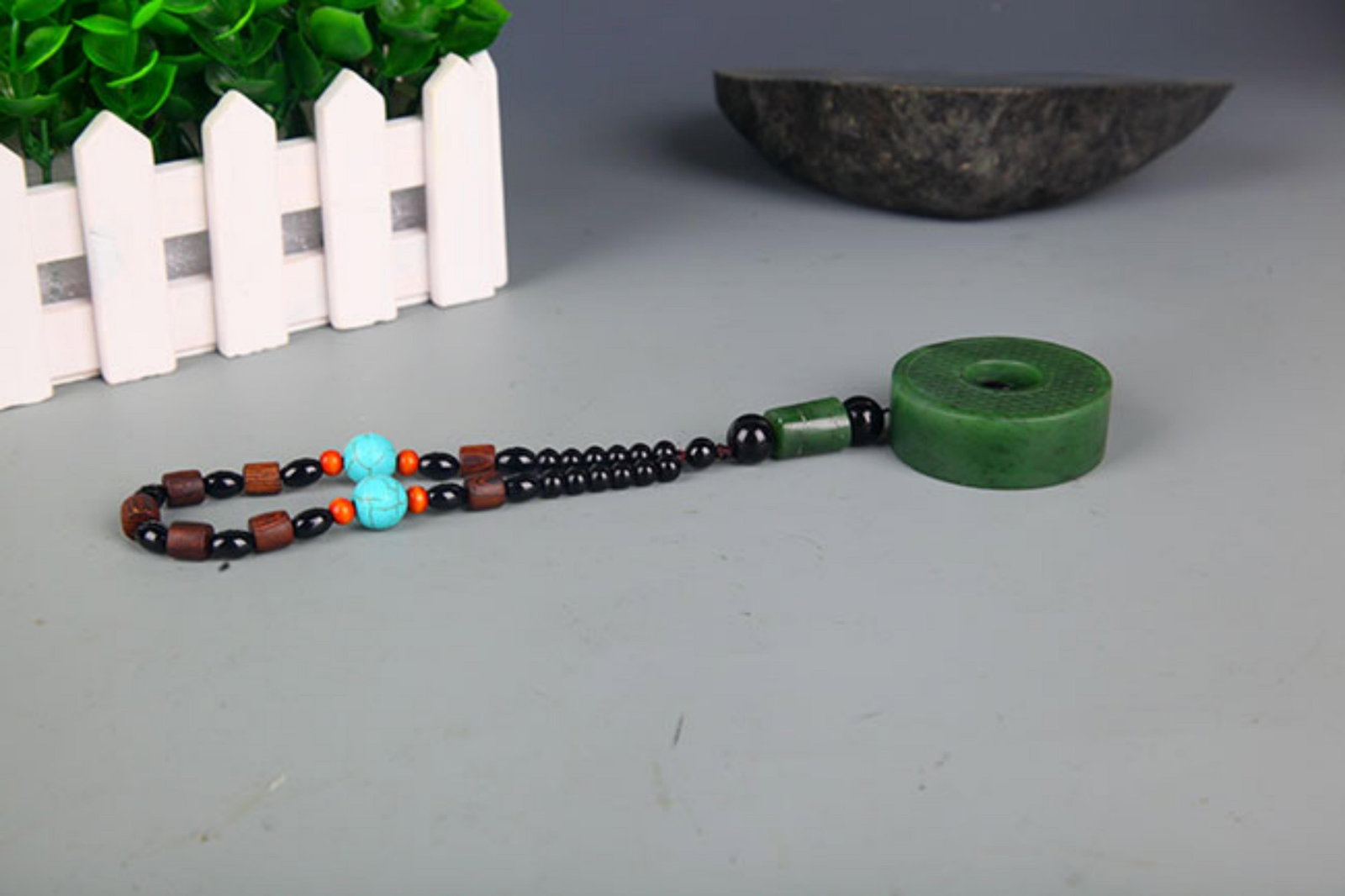 HETIAN JASPER GRAIN PATTERN PENDANT - 3