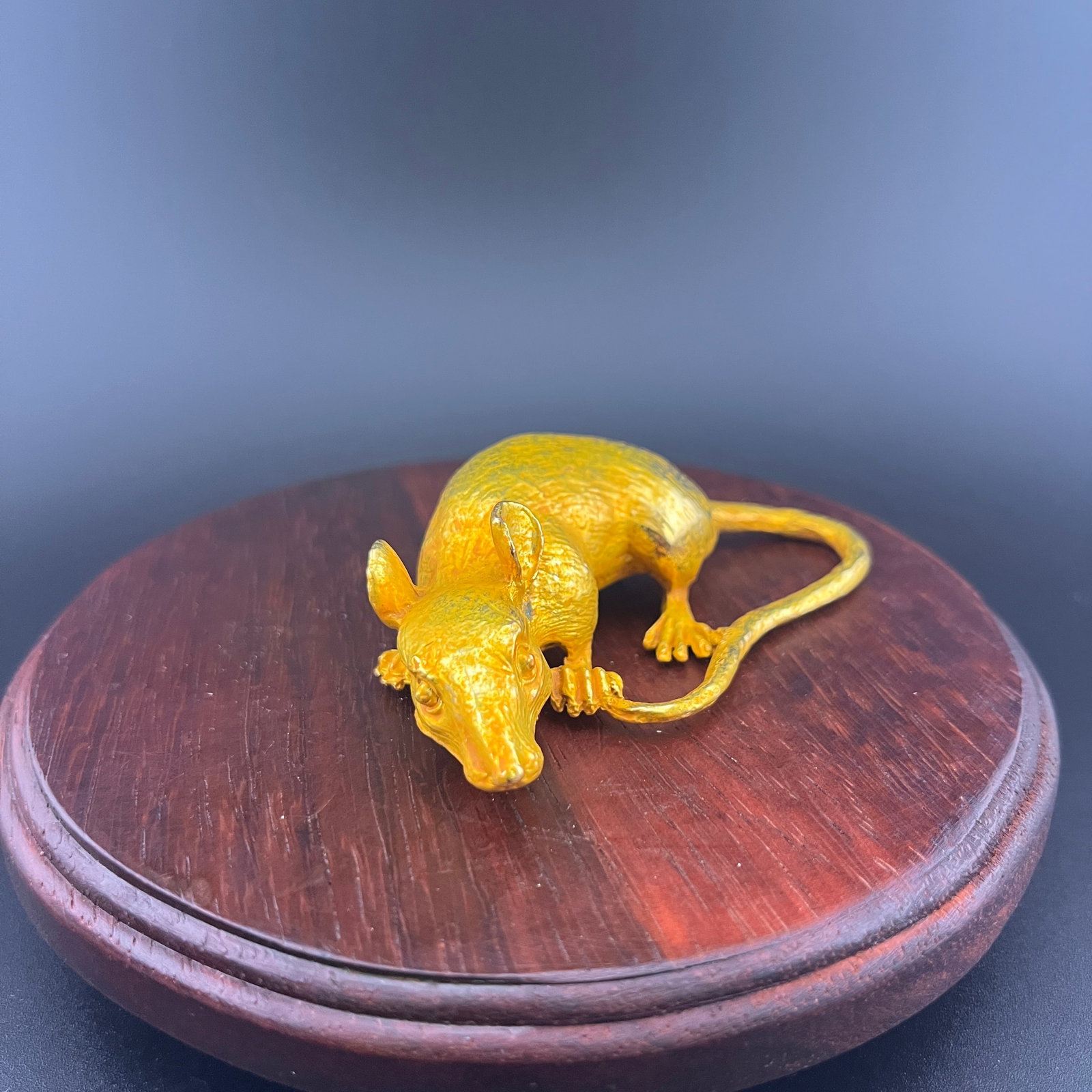GILT BRONZE MOUSE FIGURINE - 2