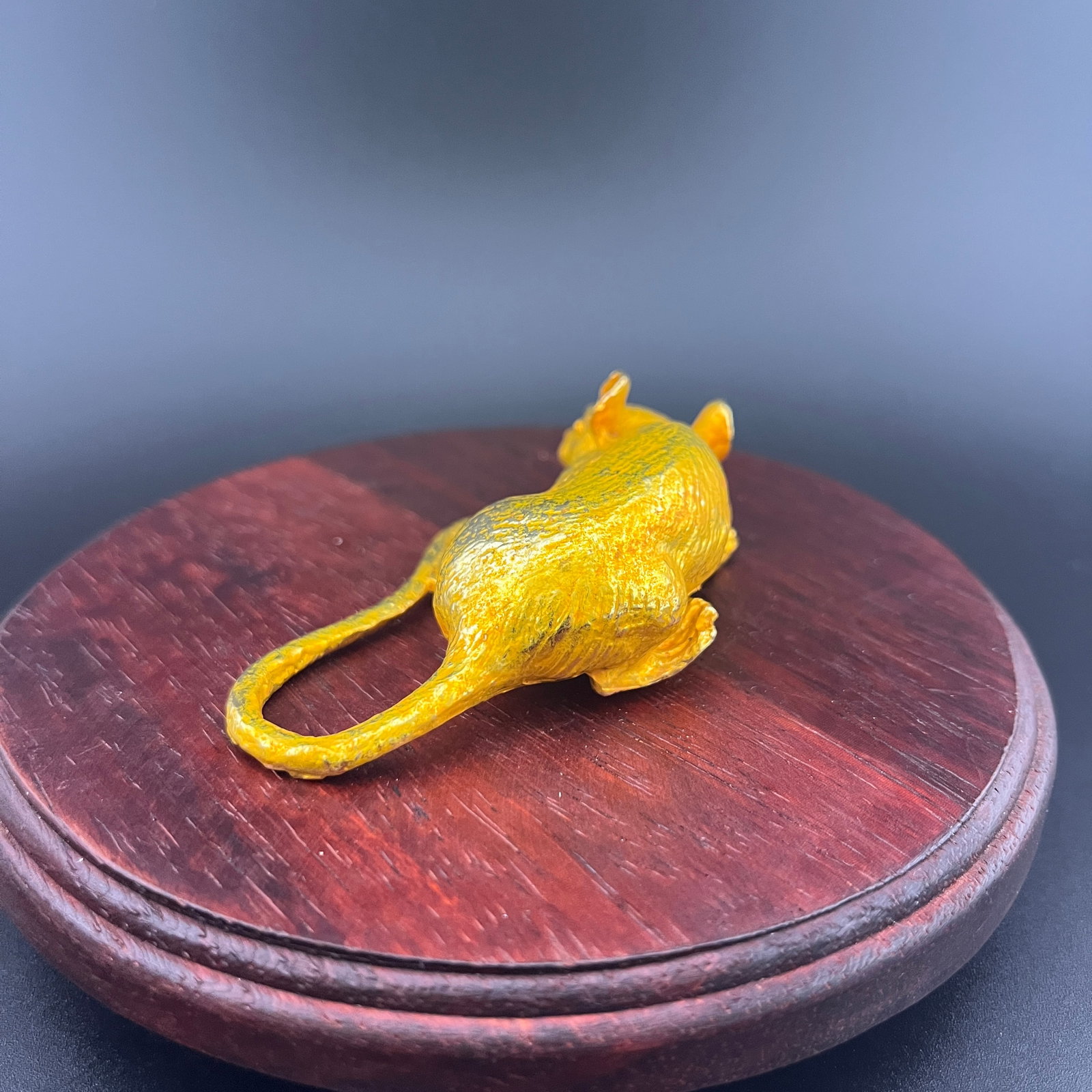 GILT BRONZE MOUSE FIGURINE - 4