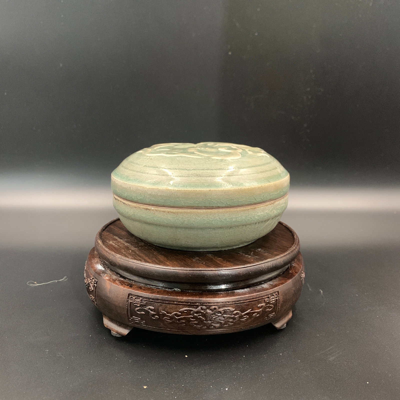 CELADON GLAZED PORCELAIN INCENSE BOX