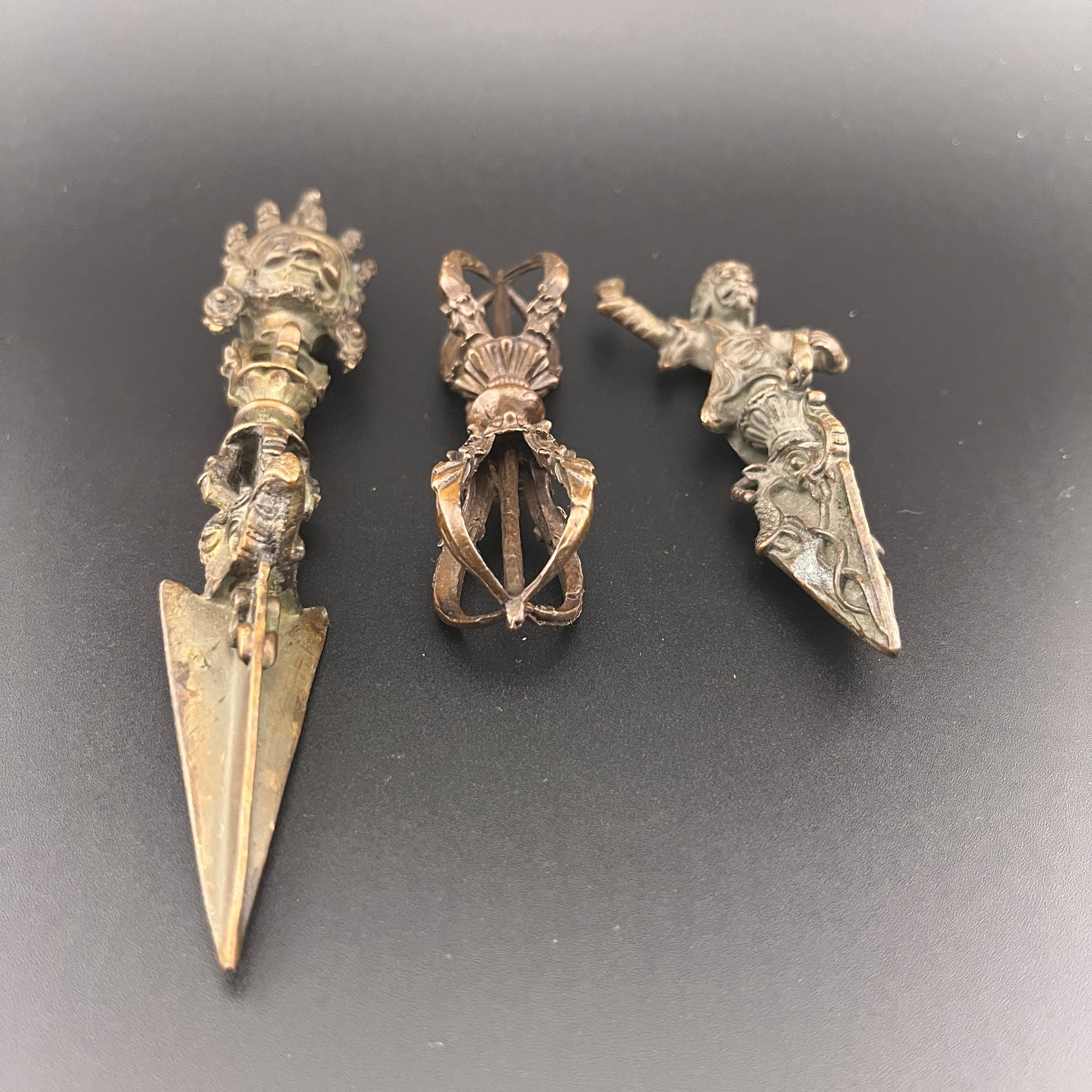 TIBETAN RITUAL PHURBA DAGGERS AND VAJRA SET - 2