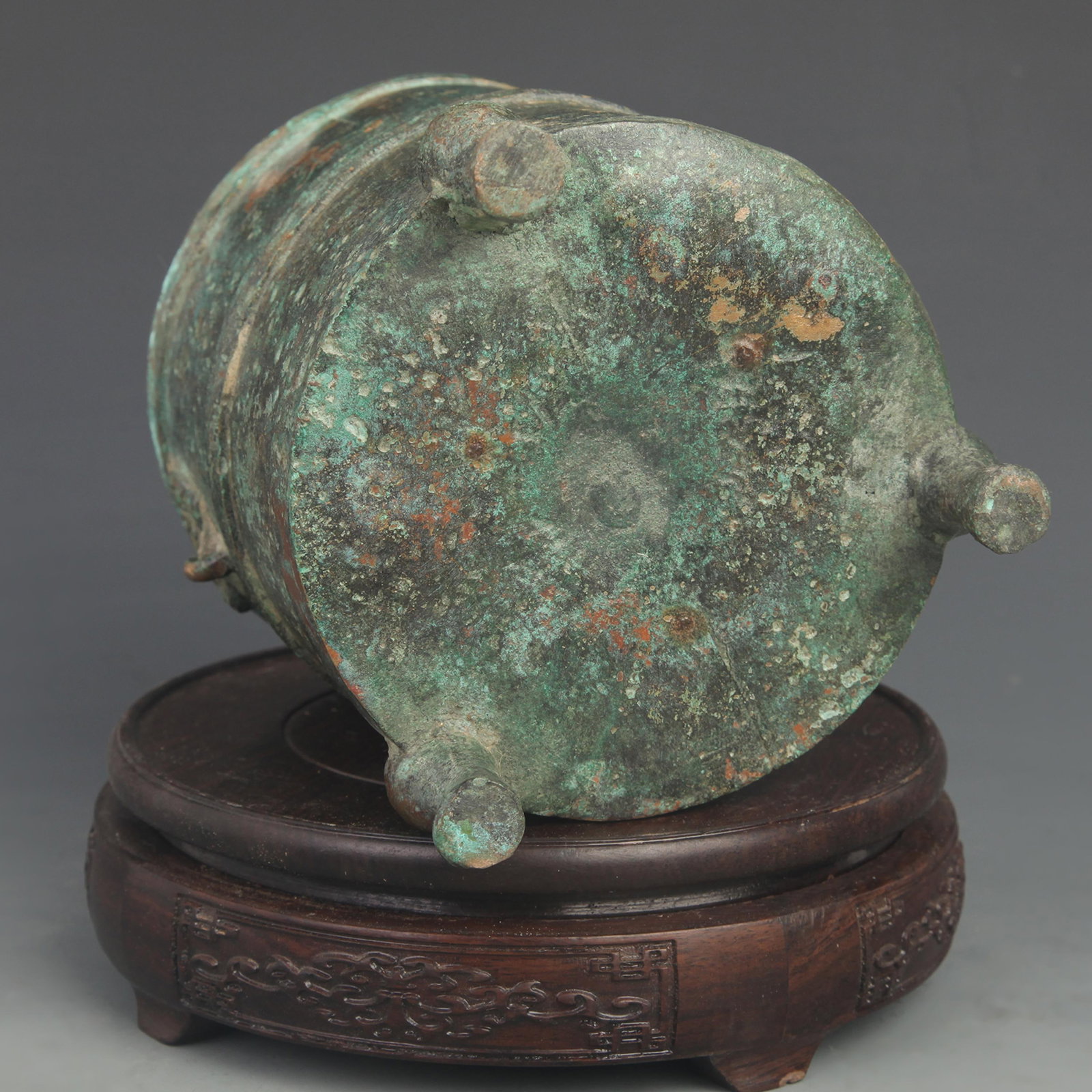 ARCHAISTIC BRONZE THREE-PHOENIX CYLINDRICAL VESSEL - 5