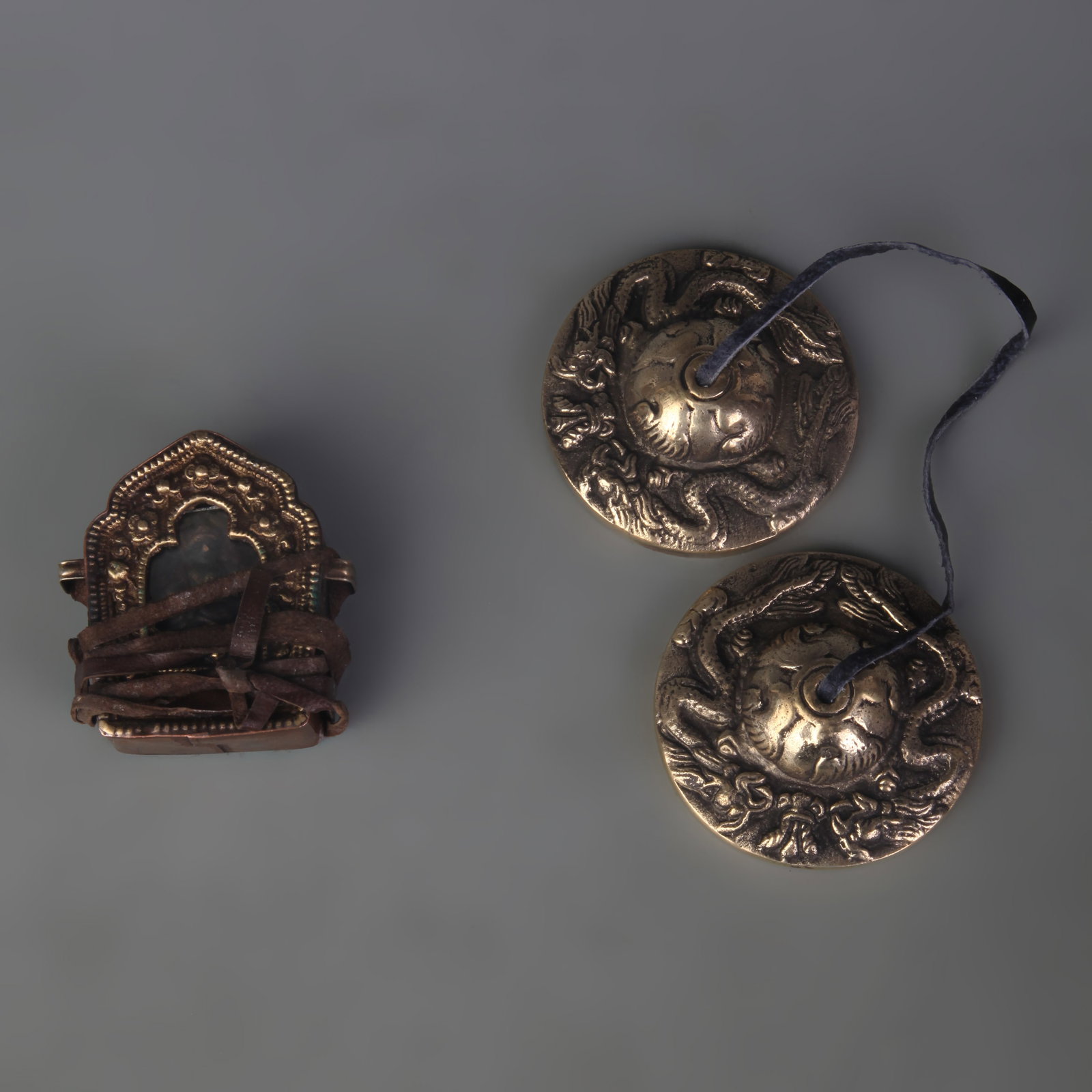 A GROUP OF TIBETAN BUDDHIST RITUAL IMPLEMENTS