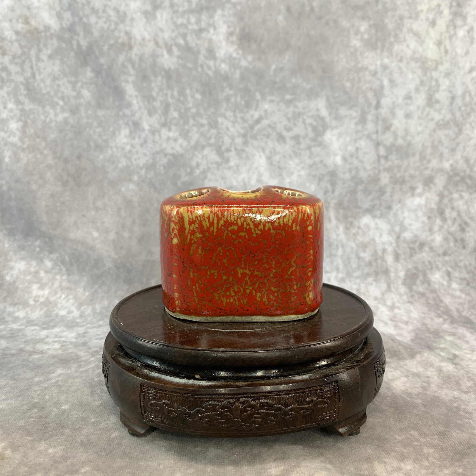 JUN-TYPE MOTTLED RED GLAZE BRUSH HOLDER - 3