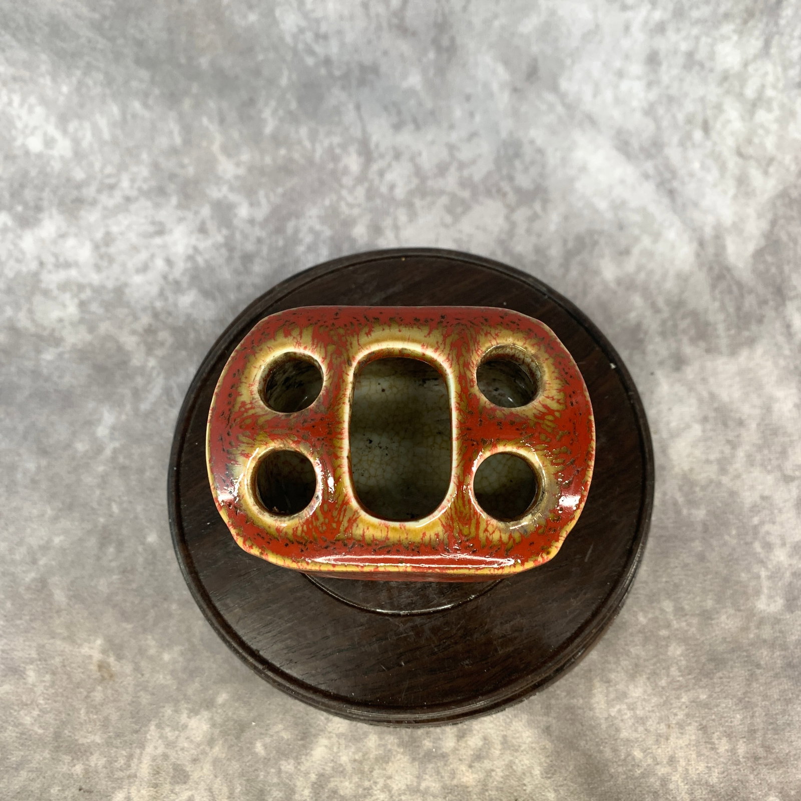 JUN-TYPE MOTTLED RED GLAZE BRUSH HOLDER - 5