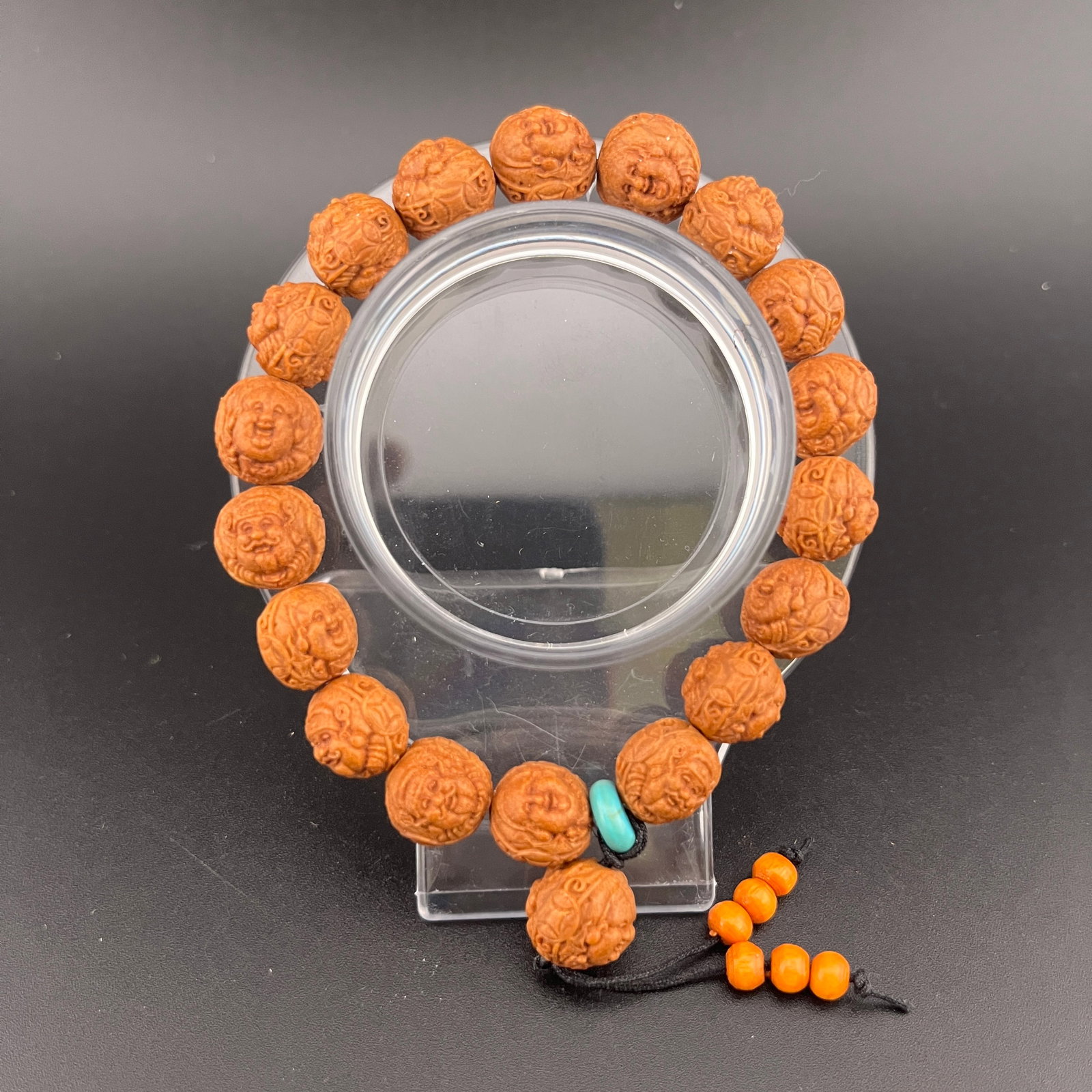 CARVED NUT-BEAD ARHAT BRACELET - 2
