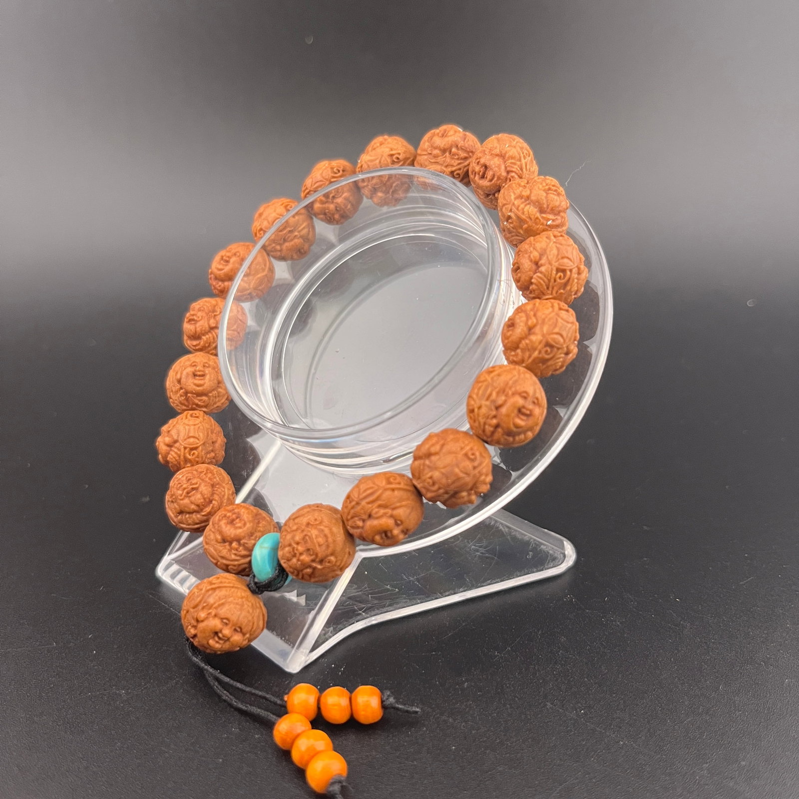 CARVED NUT-BEAD ARHAT BRACELET - 3
