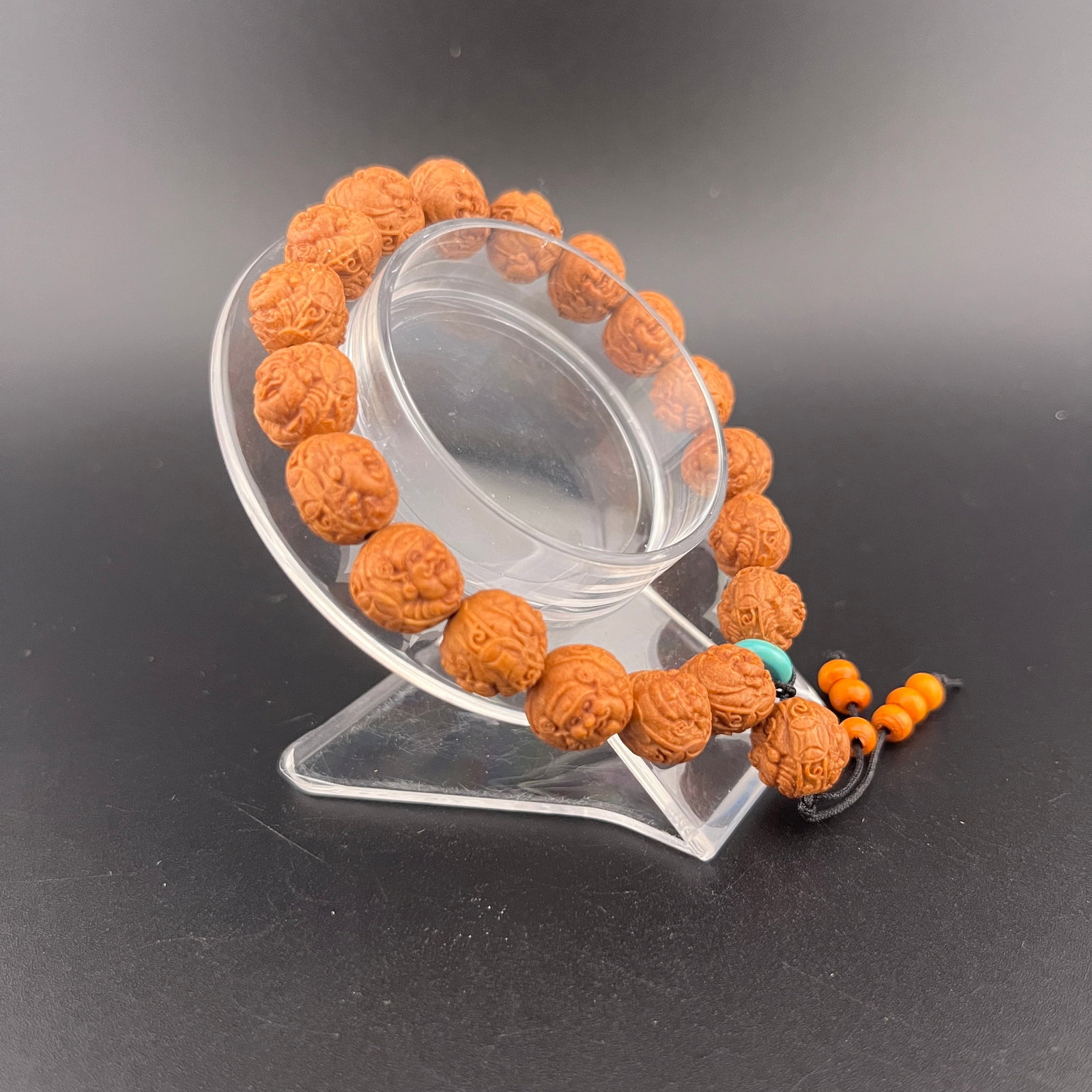CARVED NUT-BEAD ARHAT BRACELET - 4