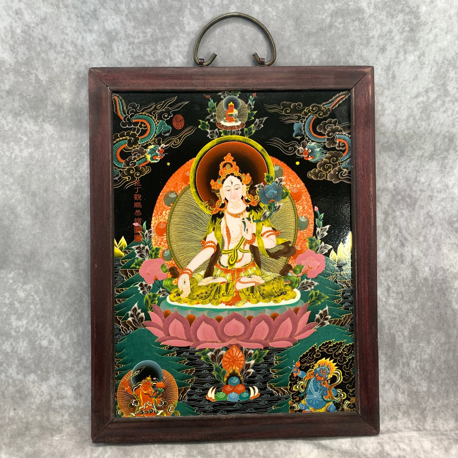CHINESE ENAMELED PORCELAIN WALL PLAQUE