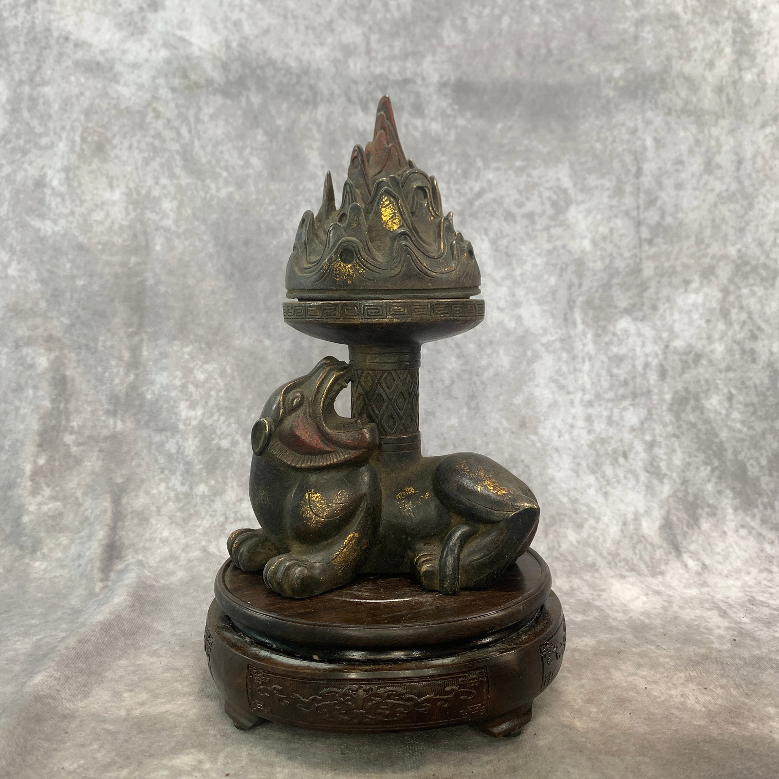 HAN-STYLE BOSHANLU (HILL CENSER) WITH MYTHICAL BEAST BASE