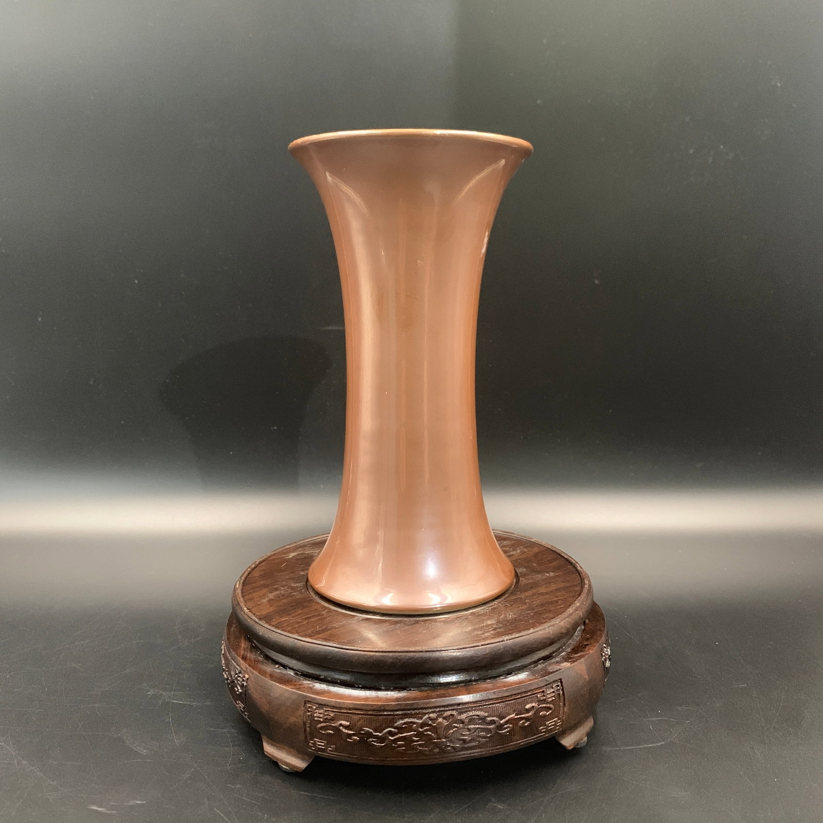 A FINE BROWN COLOR GALZED GU FORM PORCELAIN VASE