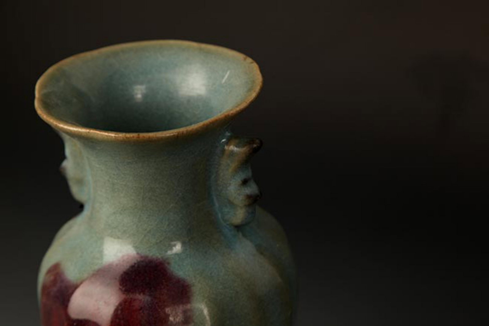 A JUN KILN DOUBLE EAR MELON SHAPE JAR - 3