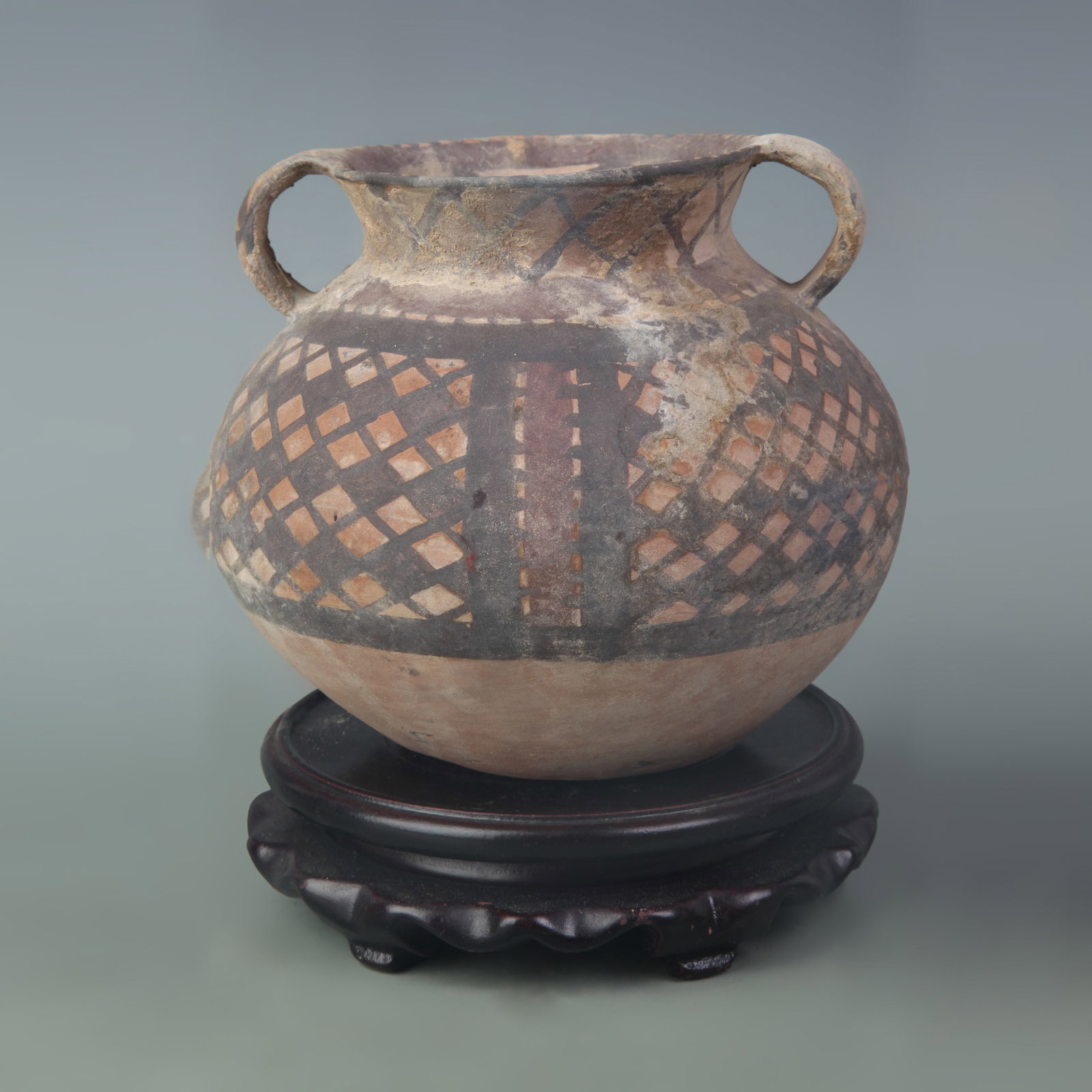 A FINE YAN ZHAO CULTURE COLORED POTTERY POT