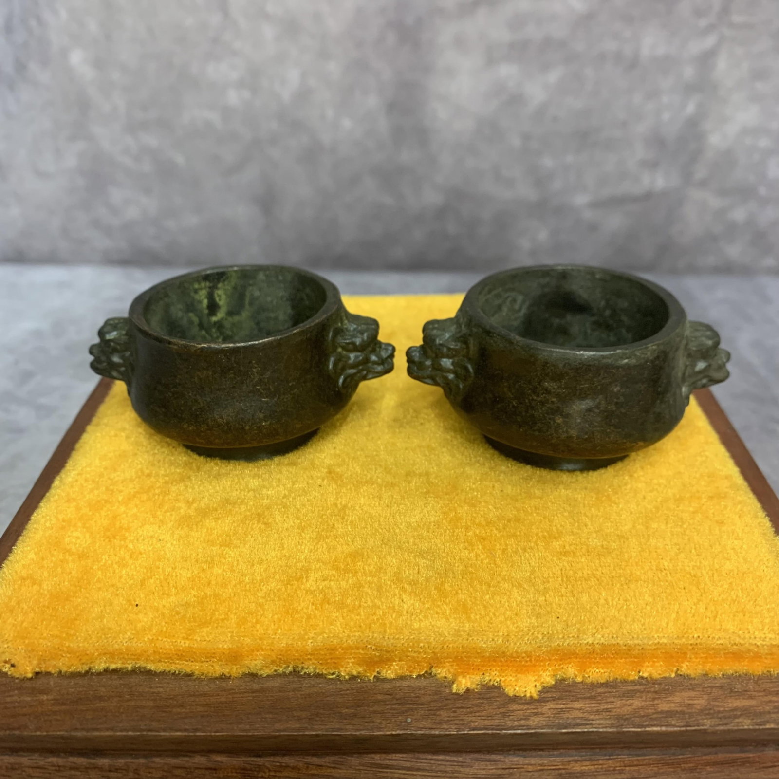 PAIR OF SMALL BRONZE INCENSE BURNER