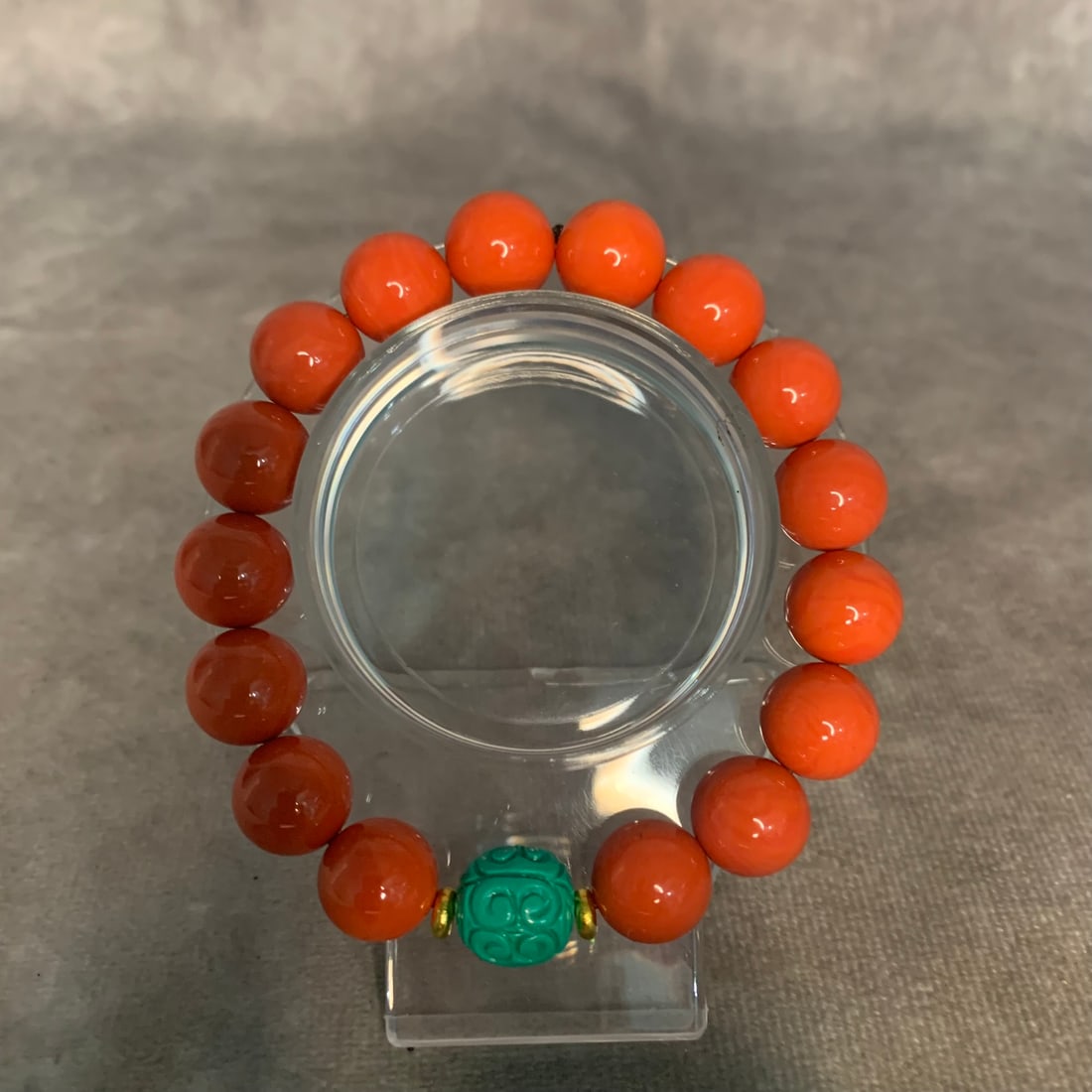 A FINE SOUTH RED AGATE MADE BRACELET (1 of 3)