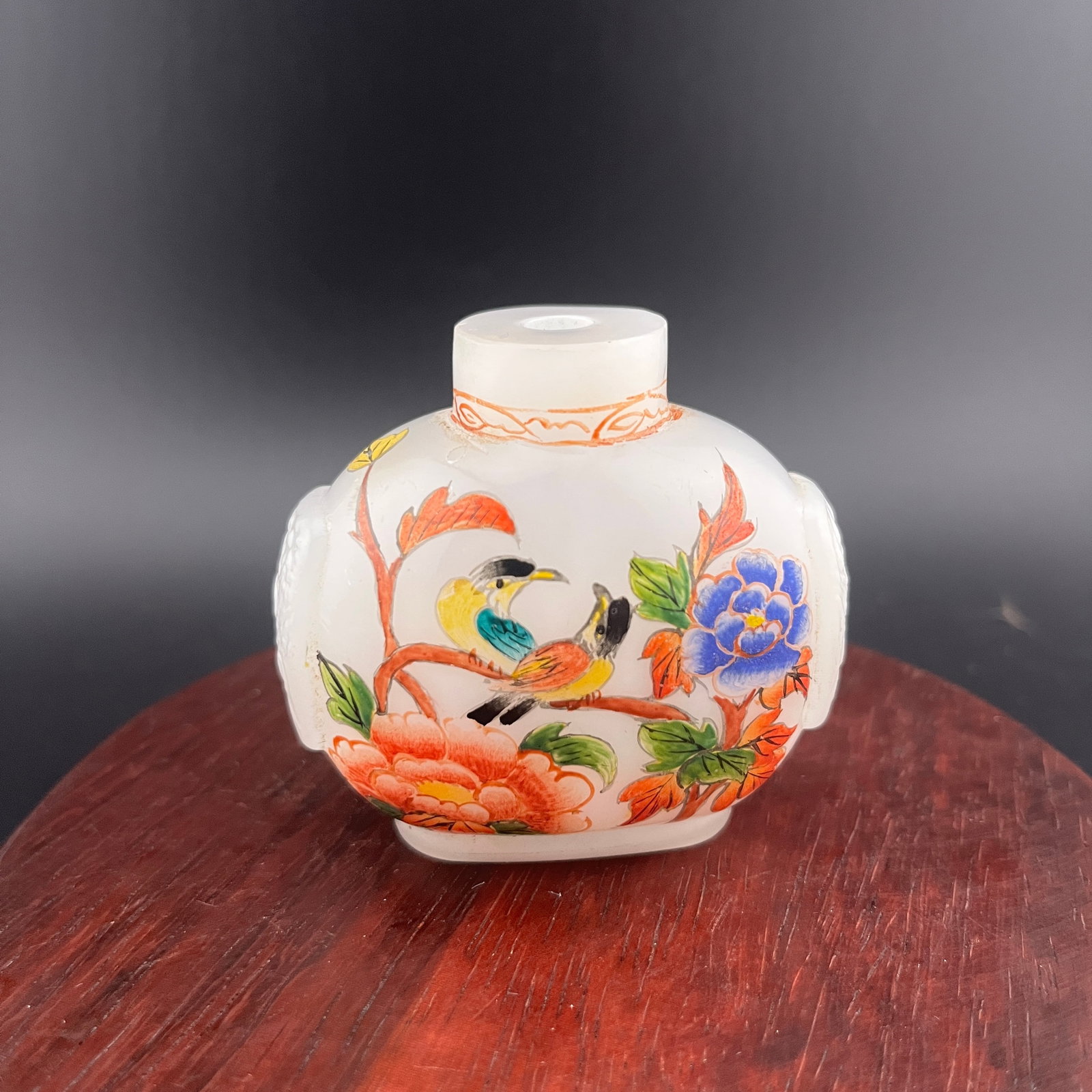 A FINE GLASS MADE FISH PATTERN SNUFF BOTTLE - 5