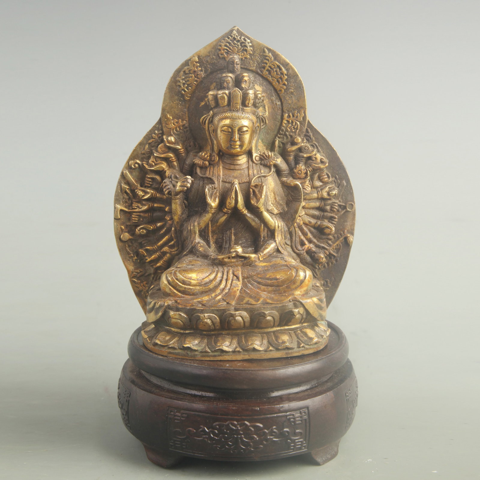 A FINE GILT BRONZE CUNDI BODHISATTVA FIGURE
