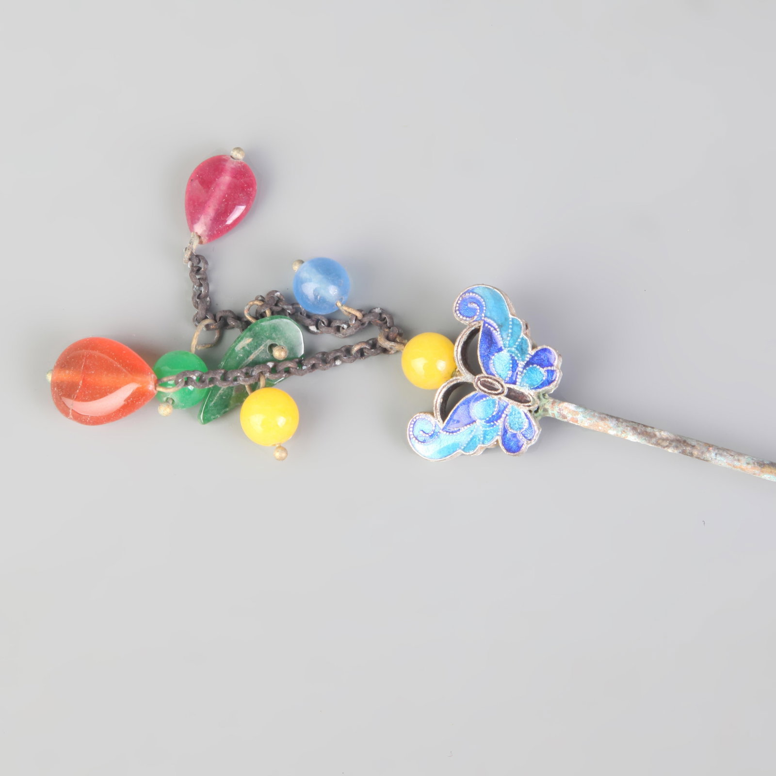 A FINE BUTTERFLY HAIRPIN