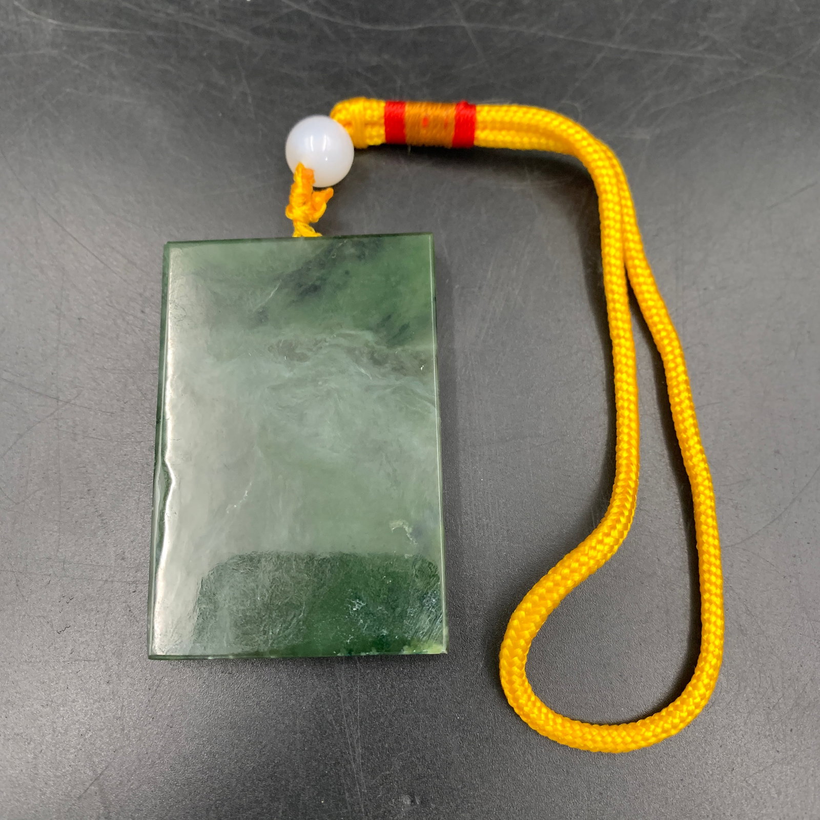 PLAIN GREEN JADEITE "WU SHI PAI" PLAQUE