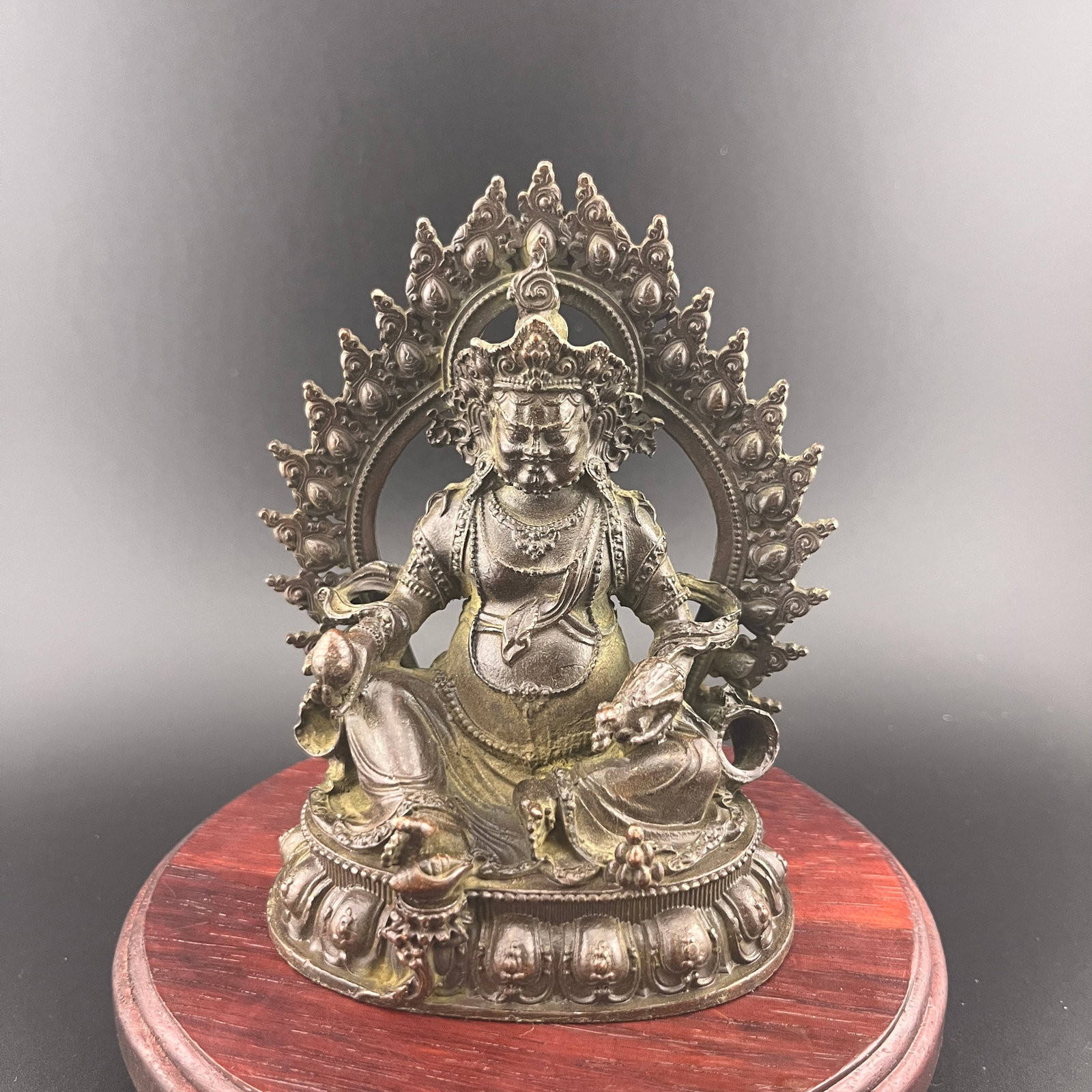 SMALL BRONZE TIBETAN JAMBHALA (GOD OF WEALTH)