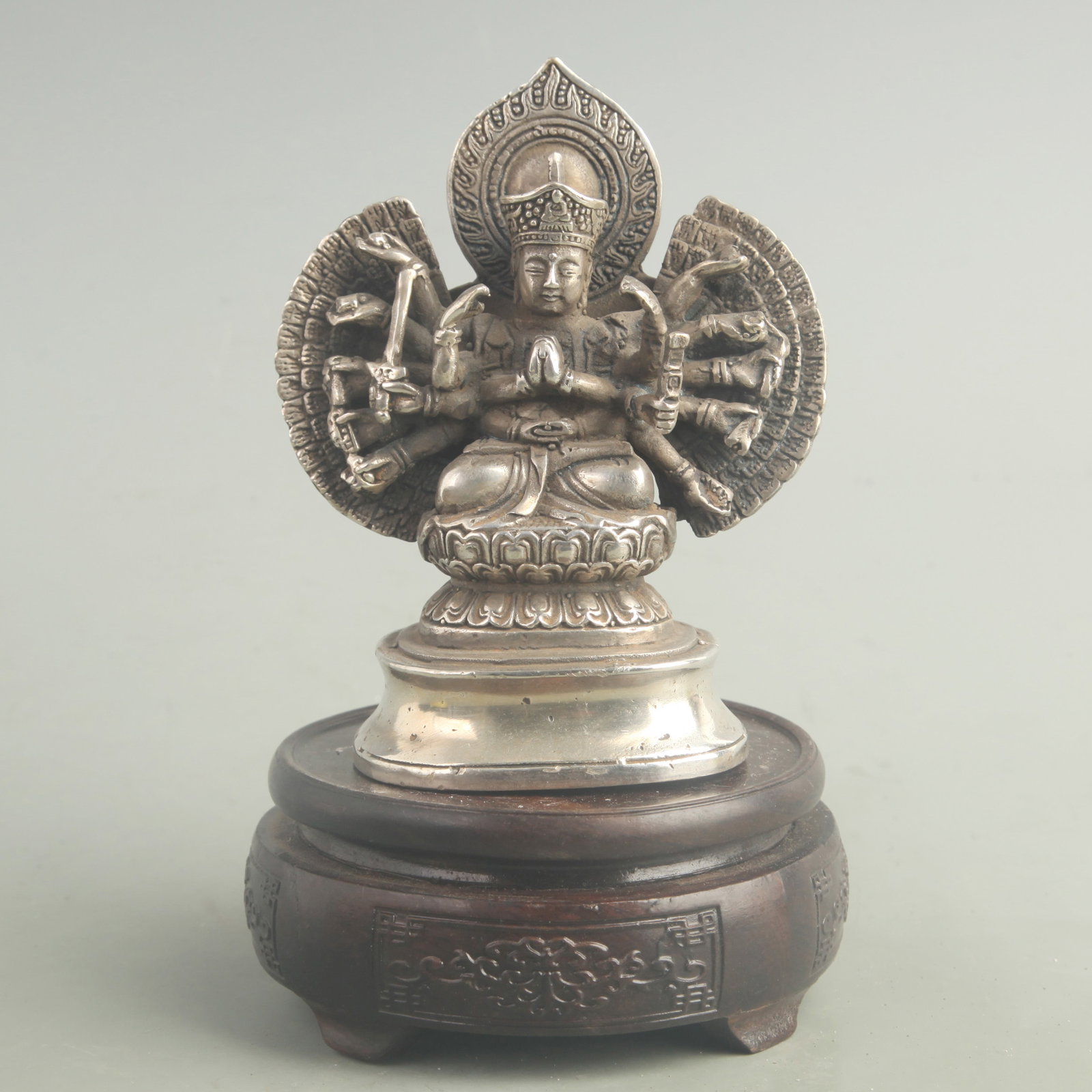 A FINE SILVER-GILT BRONZE CUNDI BODHISATTVA FIGURE