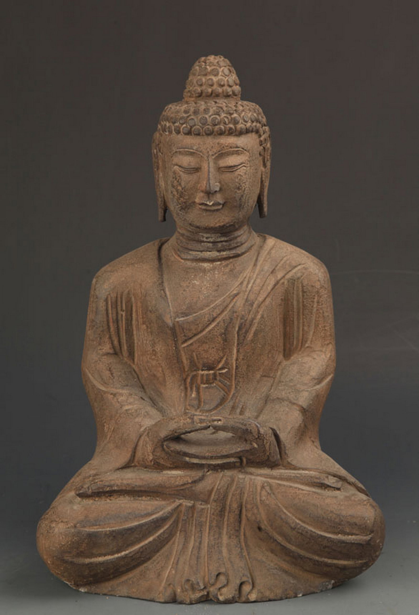 RARE FINELY CARVED STONE SAKYAMUNI BUDDHA STATUE