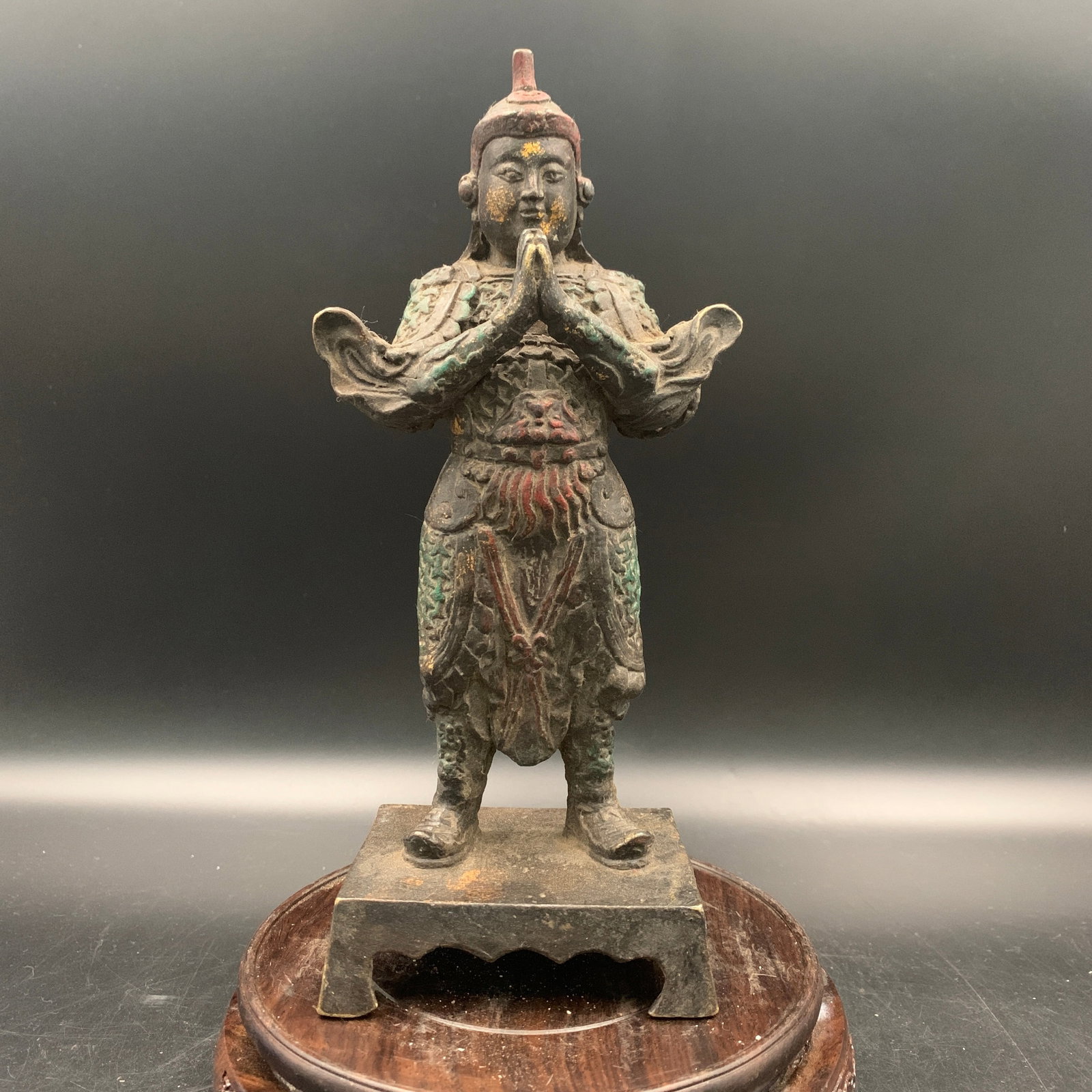 A FINE PARTIAL-GILT BRONZE FIGURE OF SKANDA (WEI TUO)