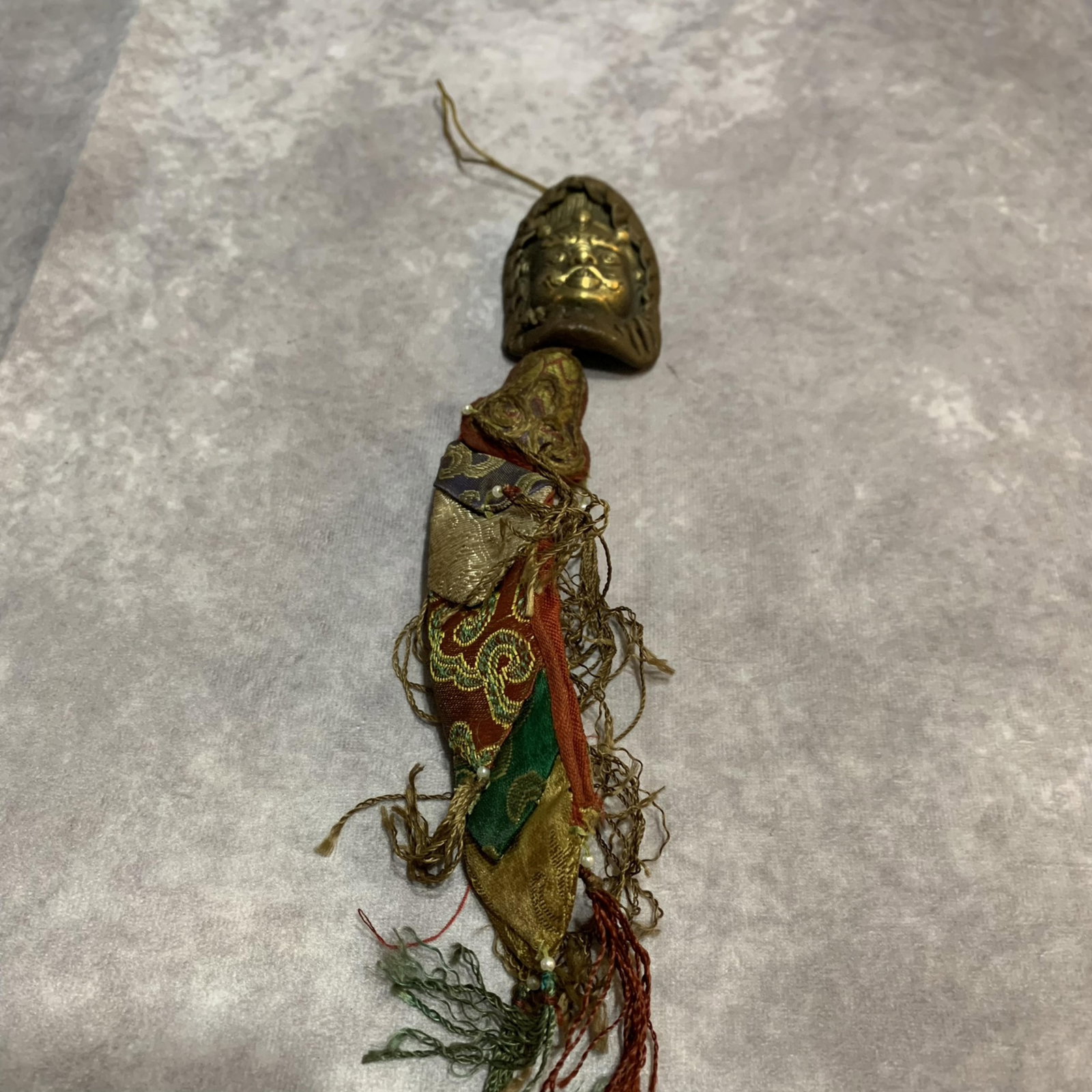 A FINE TIBETAN BUDDHISM BRONZE PENDANT: Modern, Width: 1.9 inch; High: 9.9 inch