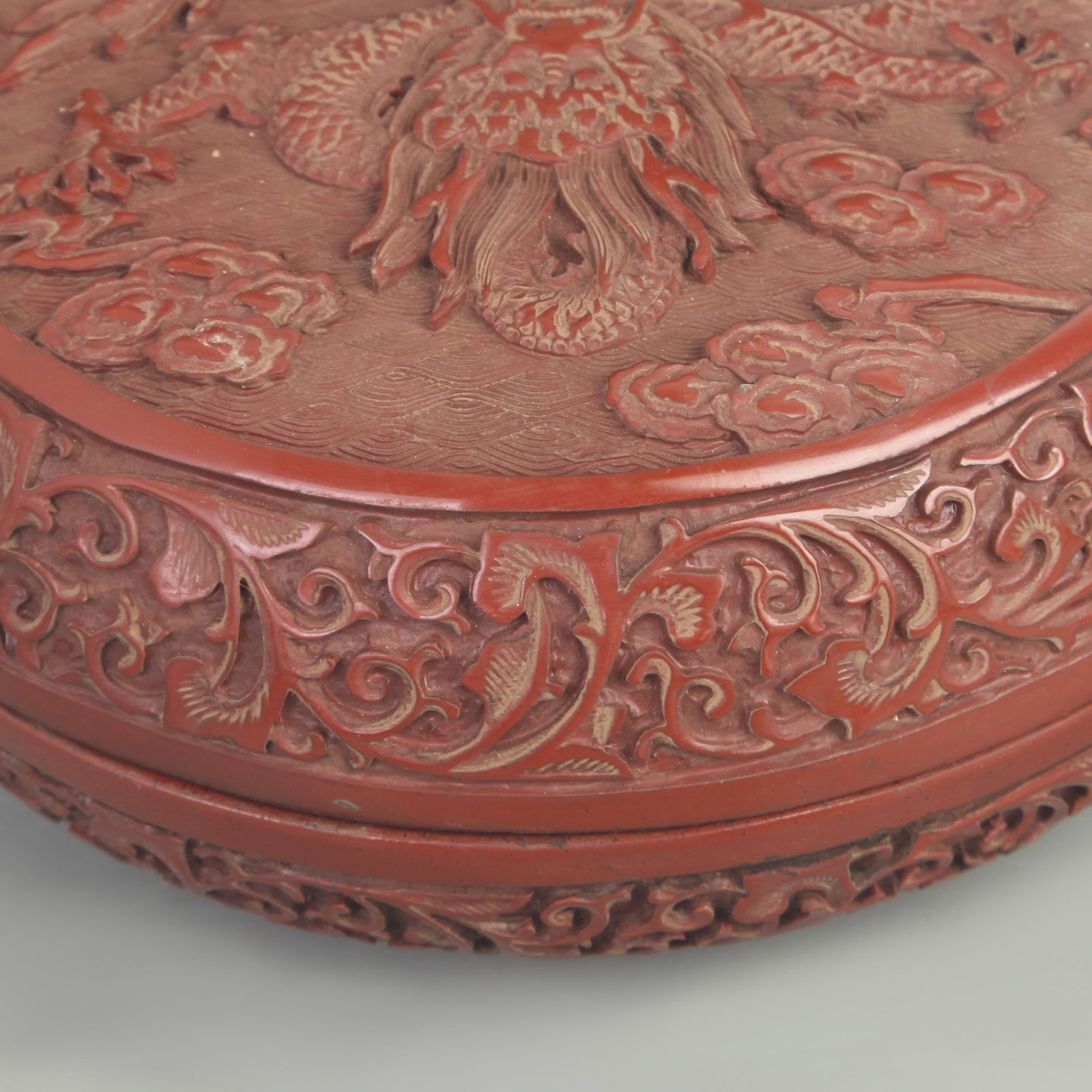 A FINE CARVED LACQUER MADE DRAGON PATTERN BOX - 4
