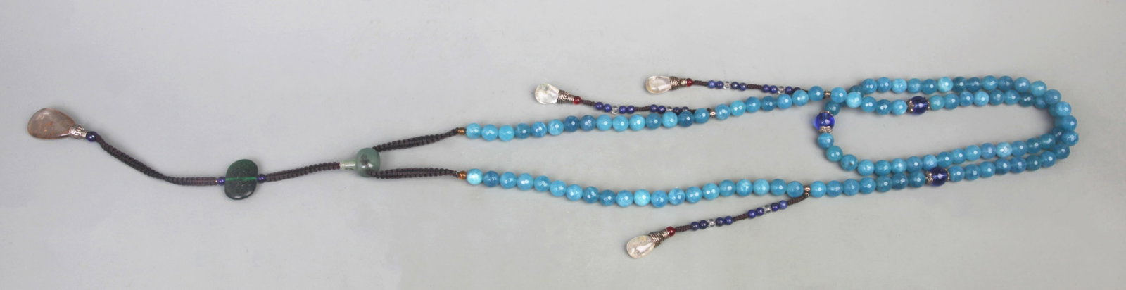 108-PIECE QING PRAYER BEADS WITH JADE, AND CRYSTAL