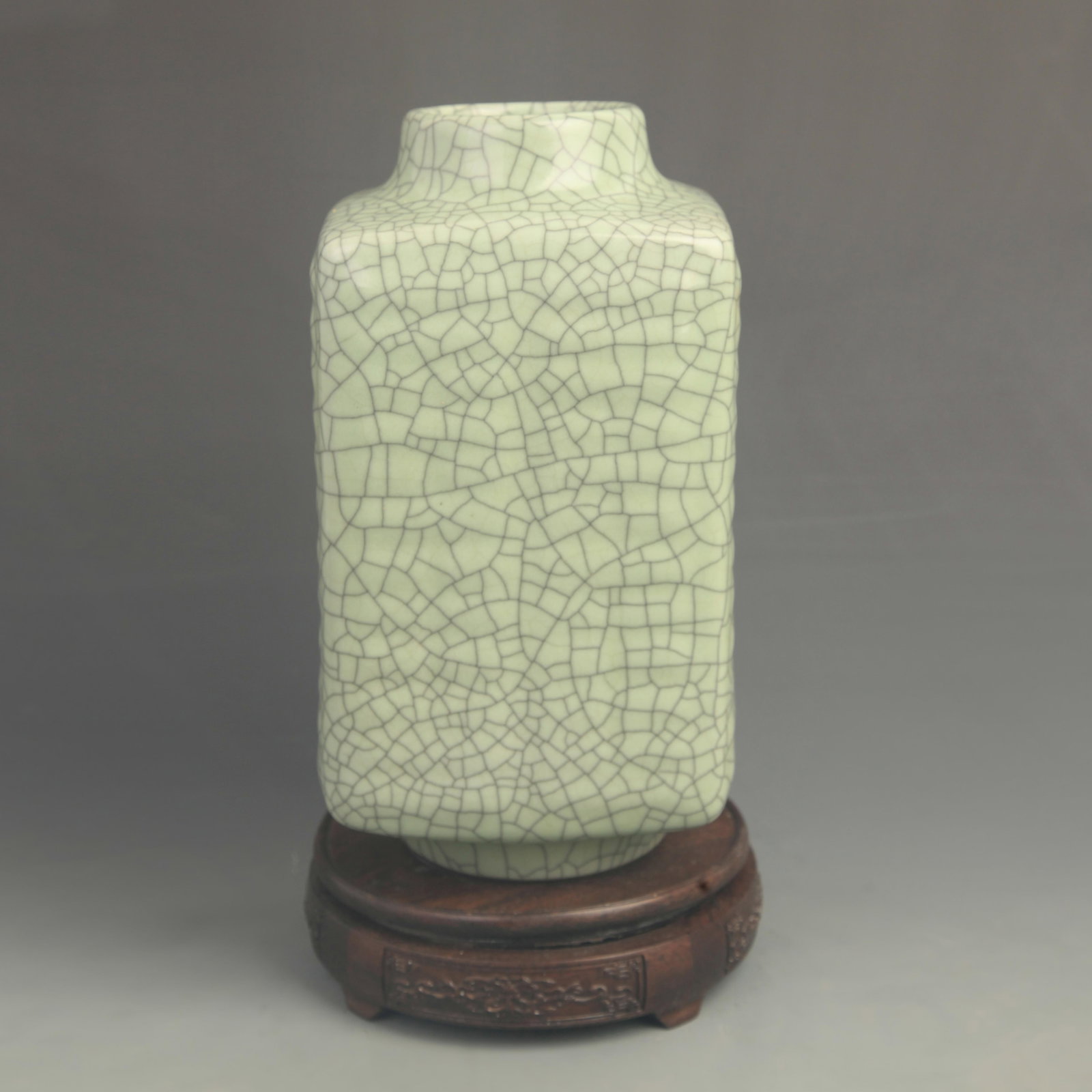GE GLAZE SQUARE ZUN STYLE PORCELAIN VASE