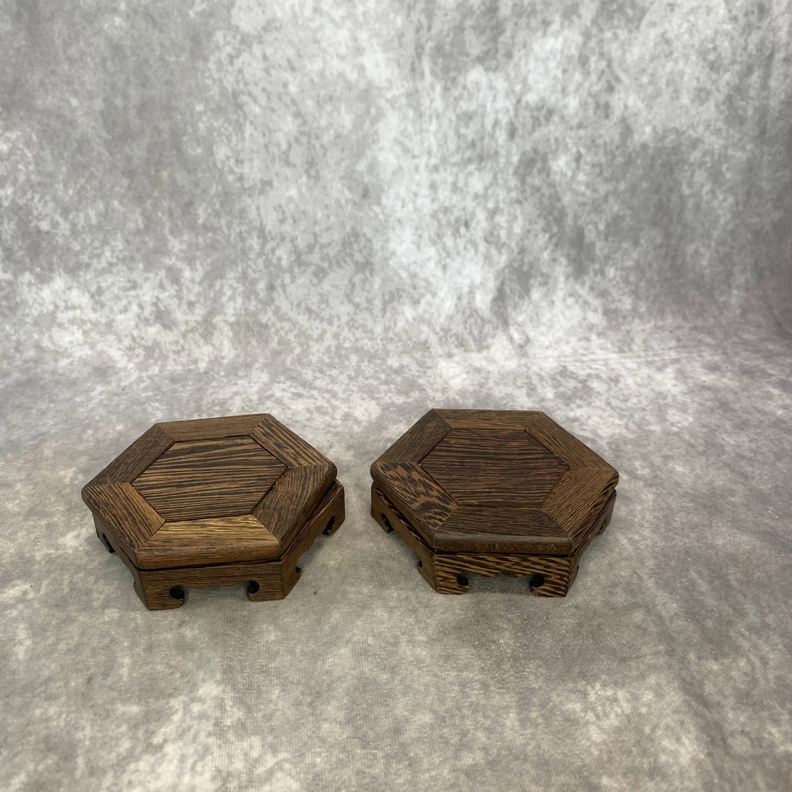 PAIR OF HARDWOOD MADE DISPLAY STAND