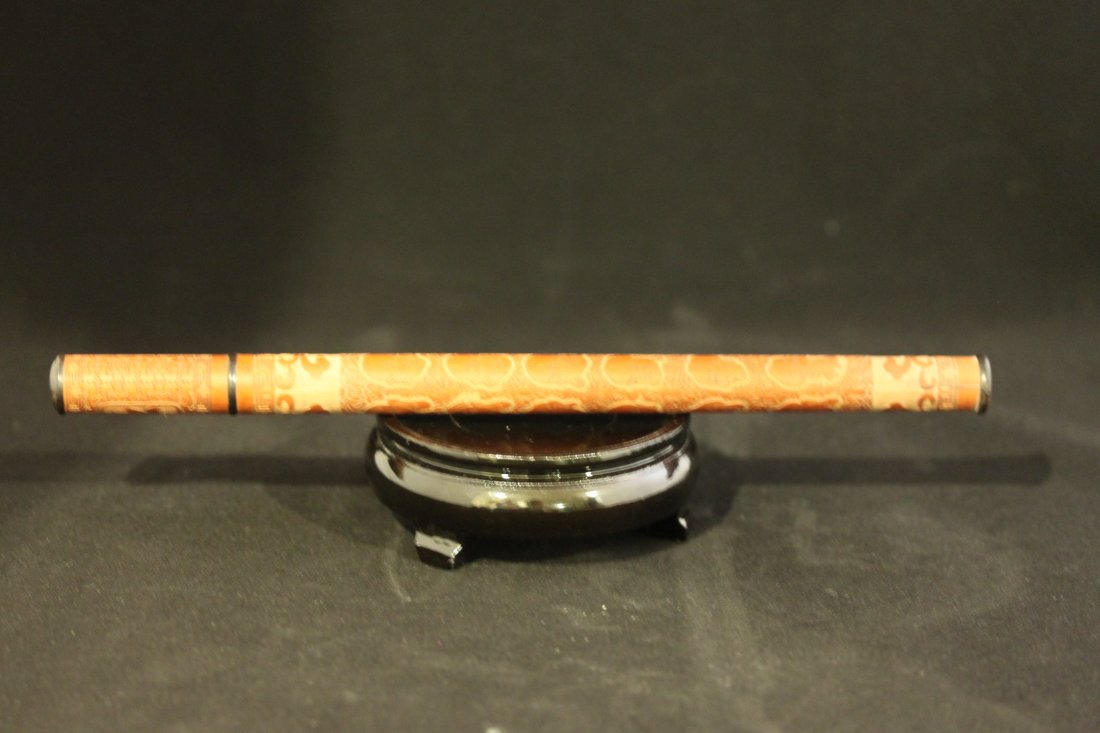 A CARVED BAMBOO INCENSE HOLDER WITH EIGHTEEN "LUO HAN": Qing Dynasty, L:9 1/4 in