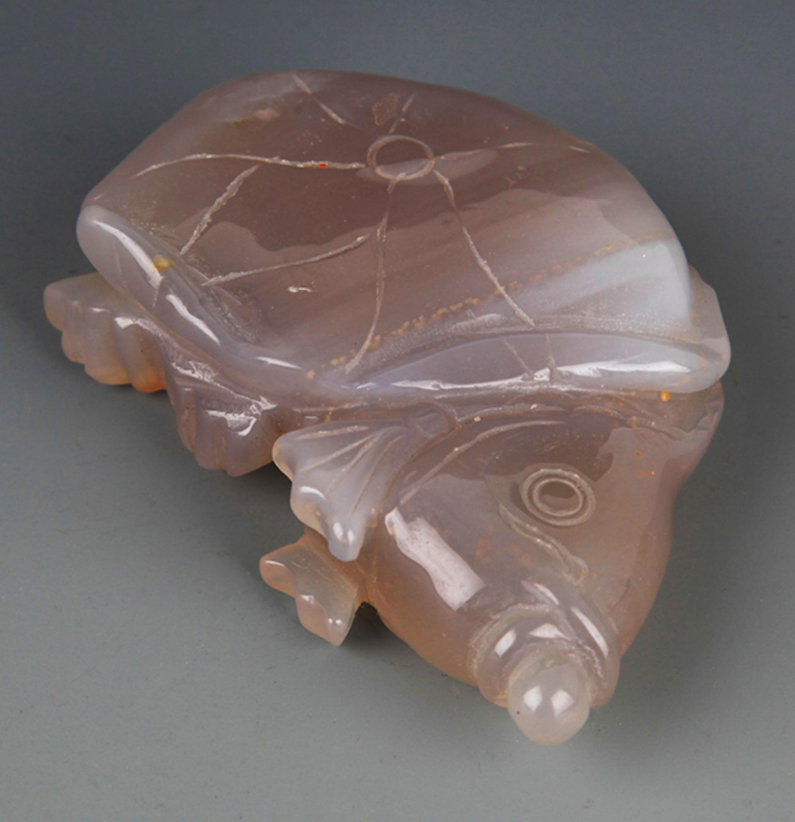 A LARGE FISH FIGURE JADE DECORATION - 4