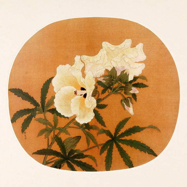 A FINE CHINESE PAINTING PRINT ON SILK: Contemporary; High: 9.25 inch; Width: 10.25 inch; . Wooden base for display only