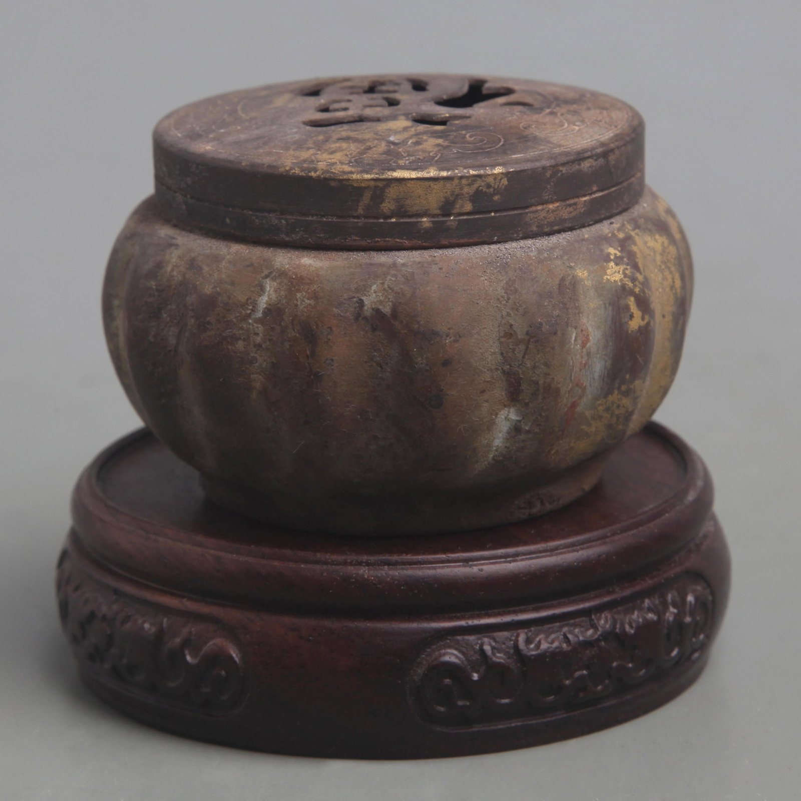 BRONZE ???U??CHARACTER INCENSE BURNER - 4