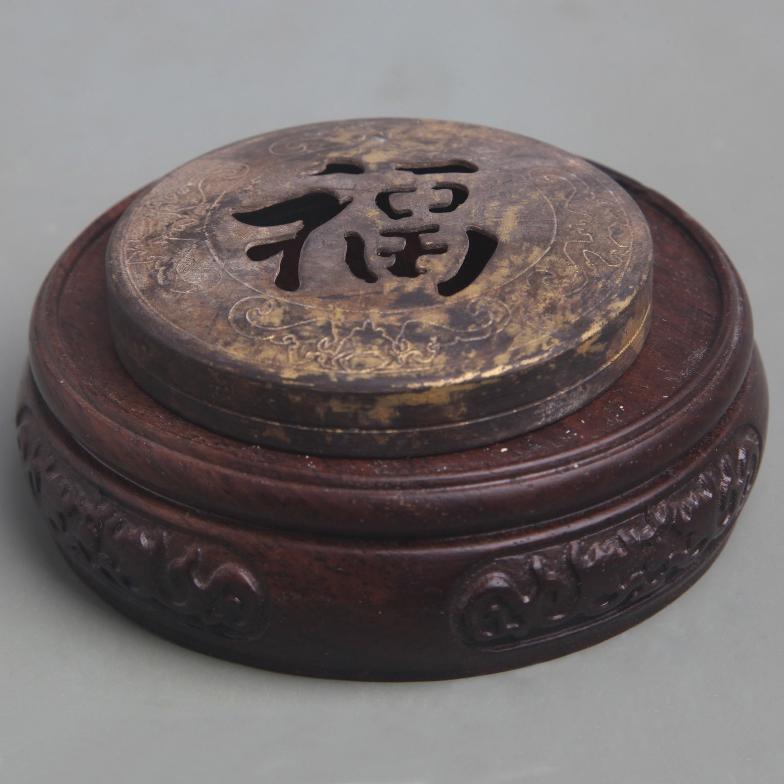 BRONZE ???U??CHARACTER INCENSE BURNER - 5