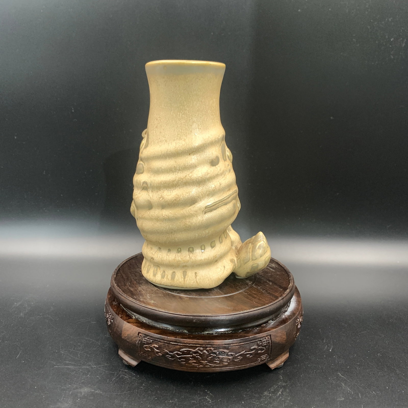 TEA-DUST GLAZED BAMBOO SHOOT VASE - 3