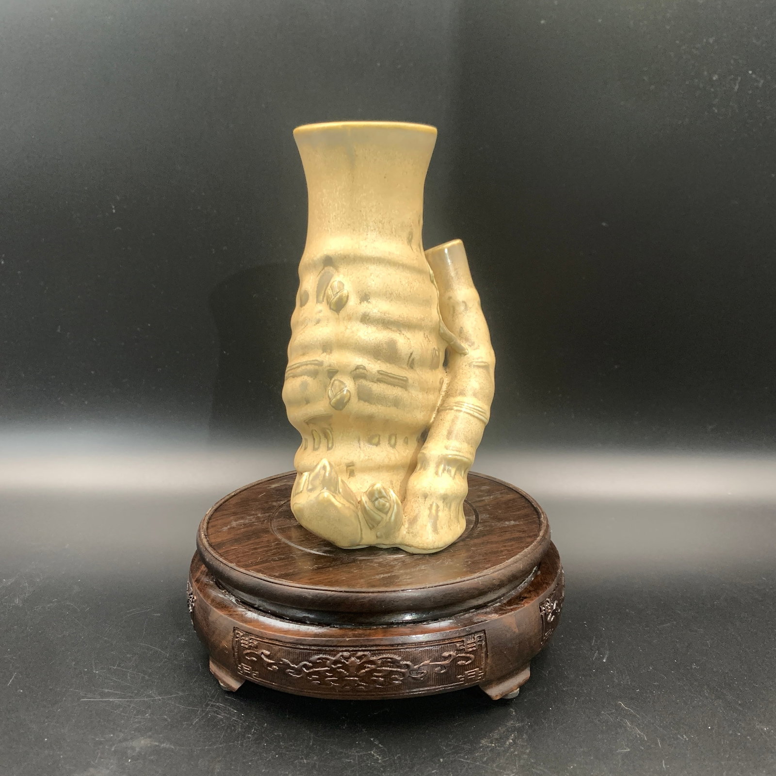 TEA-DUST GLAZED BAMBOO SHOOT VASE - 4