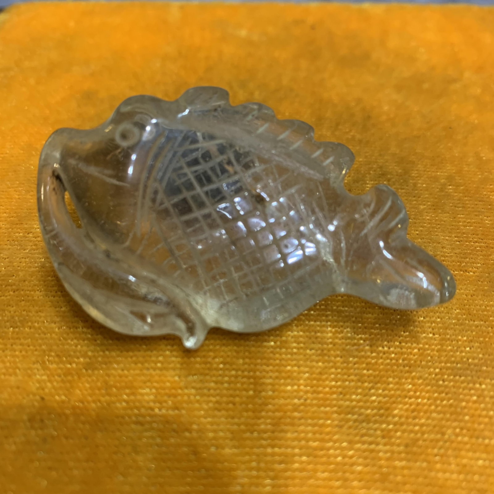 A SMALL GLASS MADE FISH FIGURE - 4