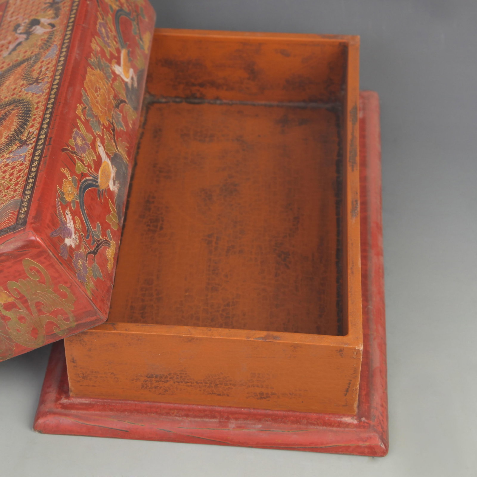 LACQUERED AND GILT DRAGON-PATTERN BOOK BOX - 3