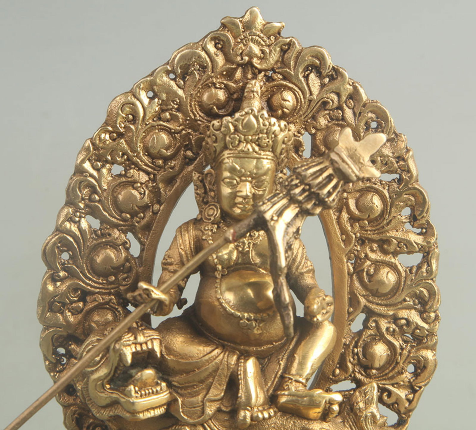 GILT BRONZE WEALTH KING STATUE - 2