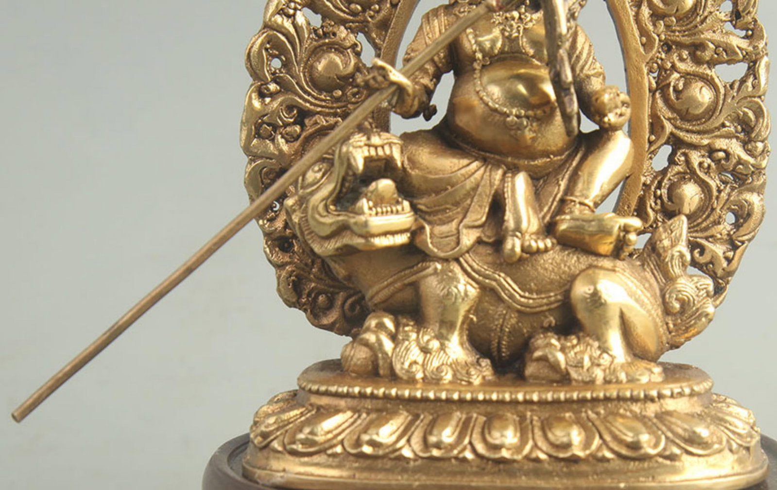 GILT BRONZE WEALTH KING STATUE - 3
