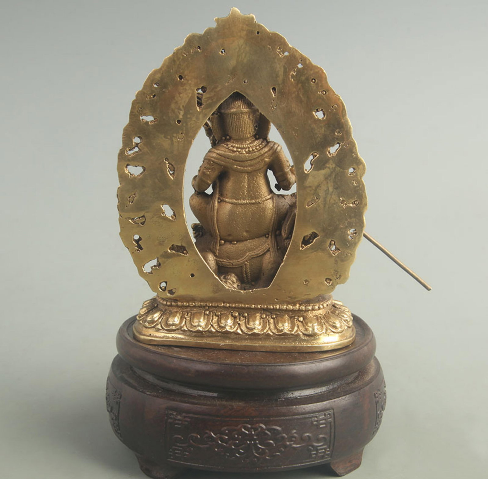 GILT BRONZE WEALTH KING STATUE - 4