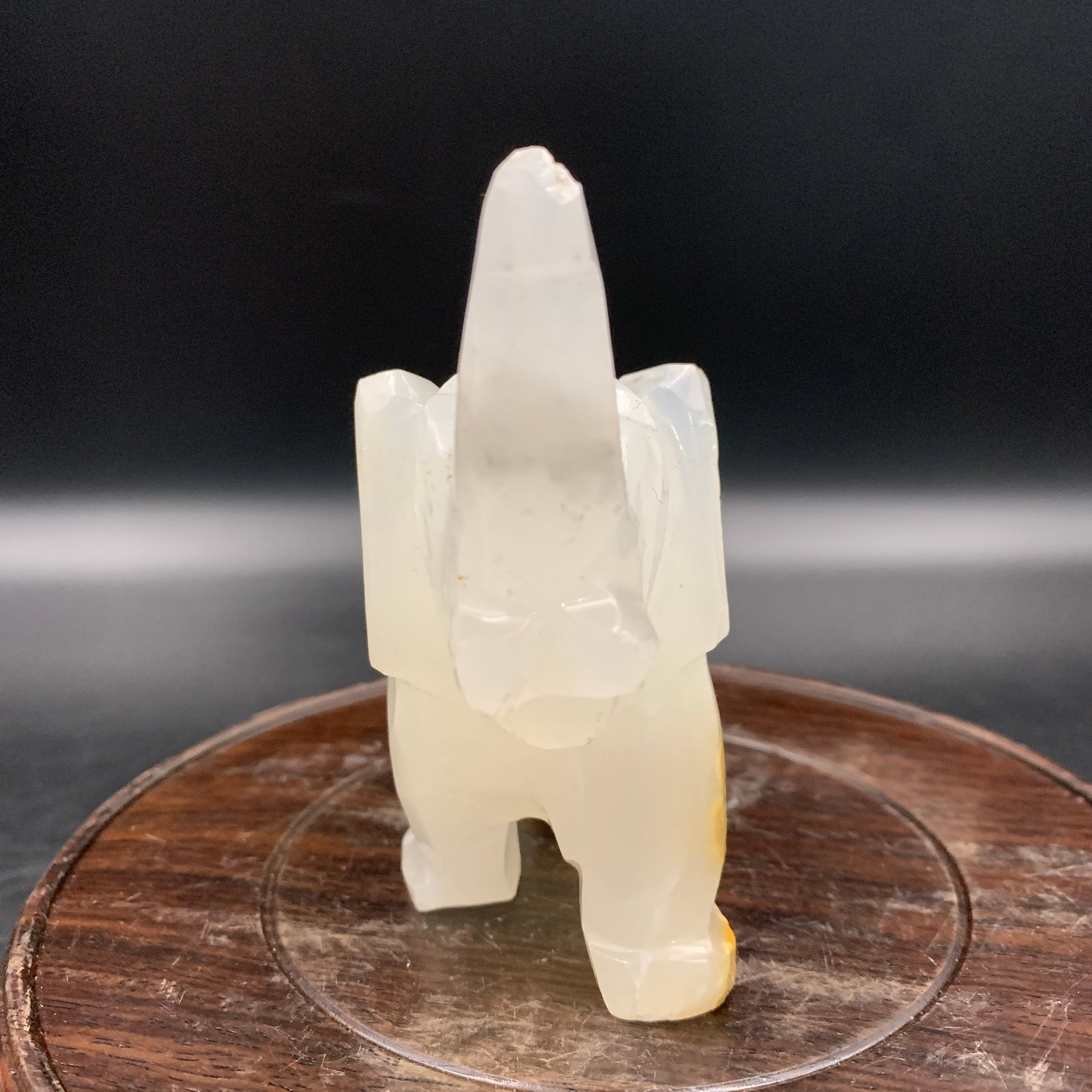 A FINE JADE MADE ELEPHANT FIGURE - 3