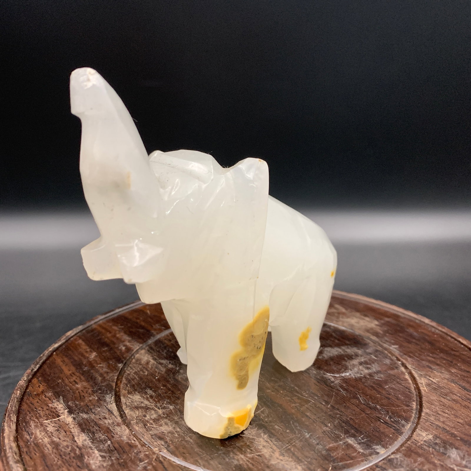 A FINE JADE MADE ELEPHANT FIGURE - 4
