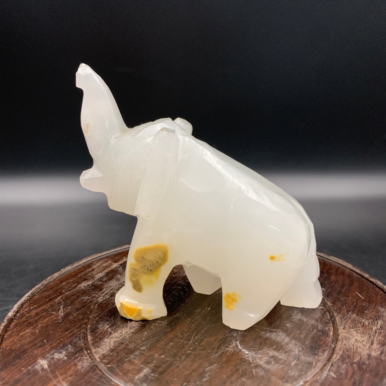 A FINE JADE MADE ELEPHANT FIGURE - 5