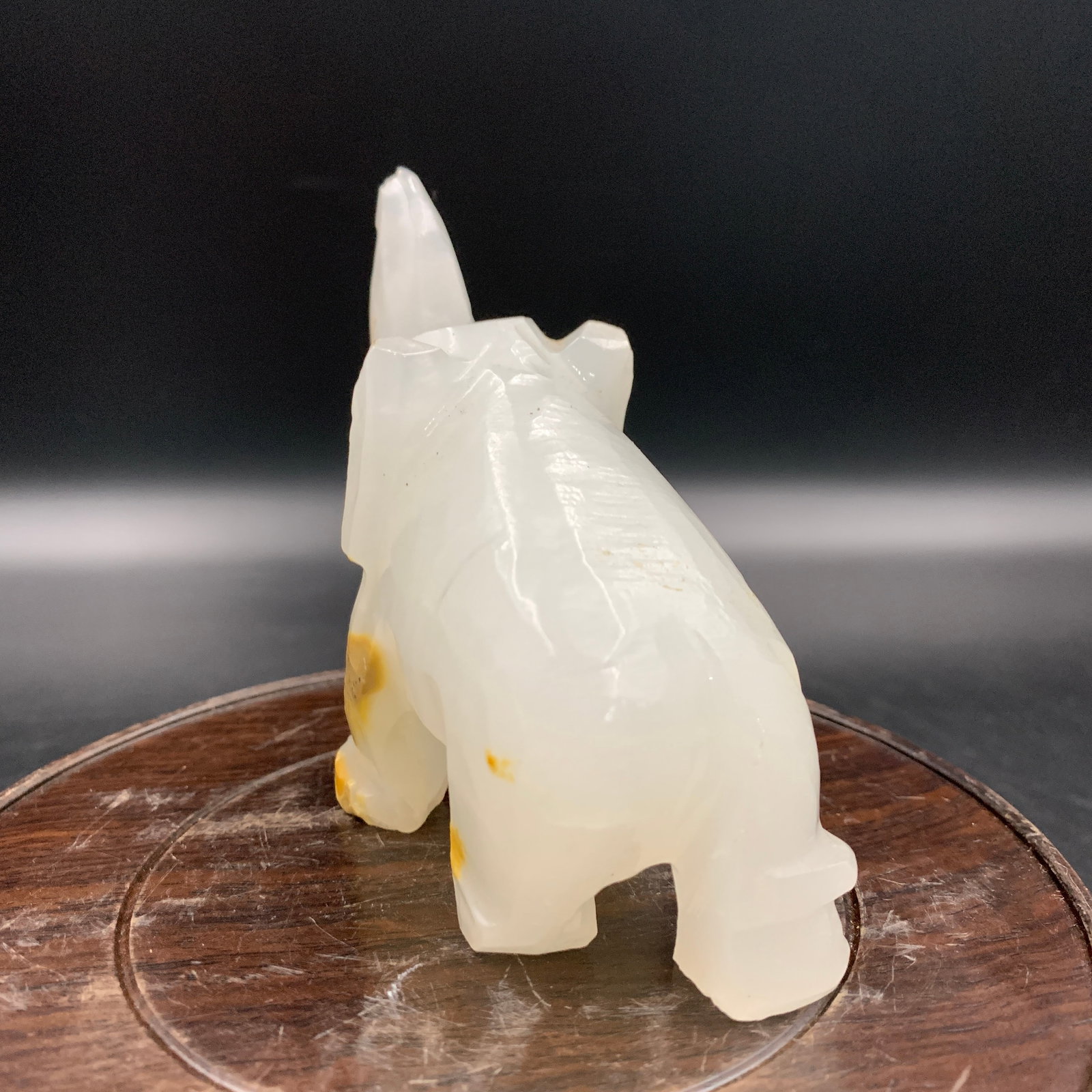 A FINE JADE MADE ELEPHANT FIGURE - 6