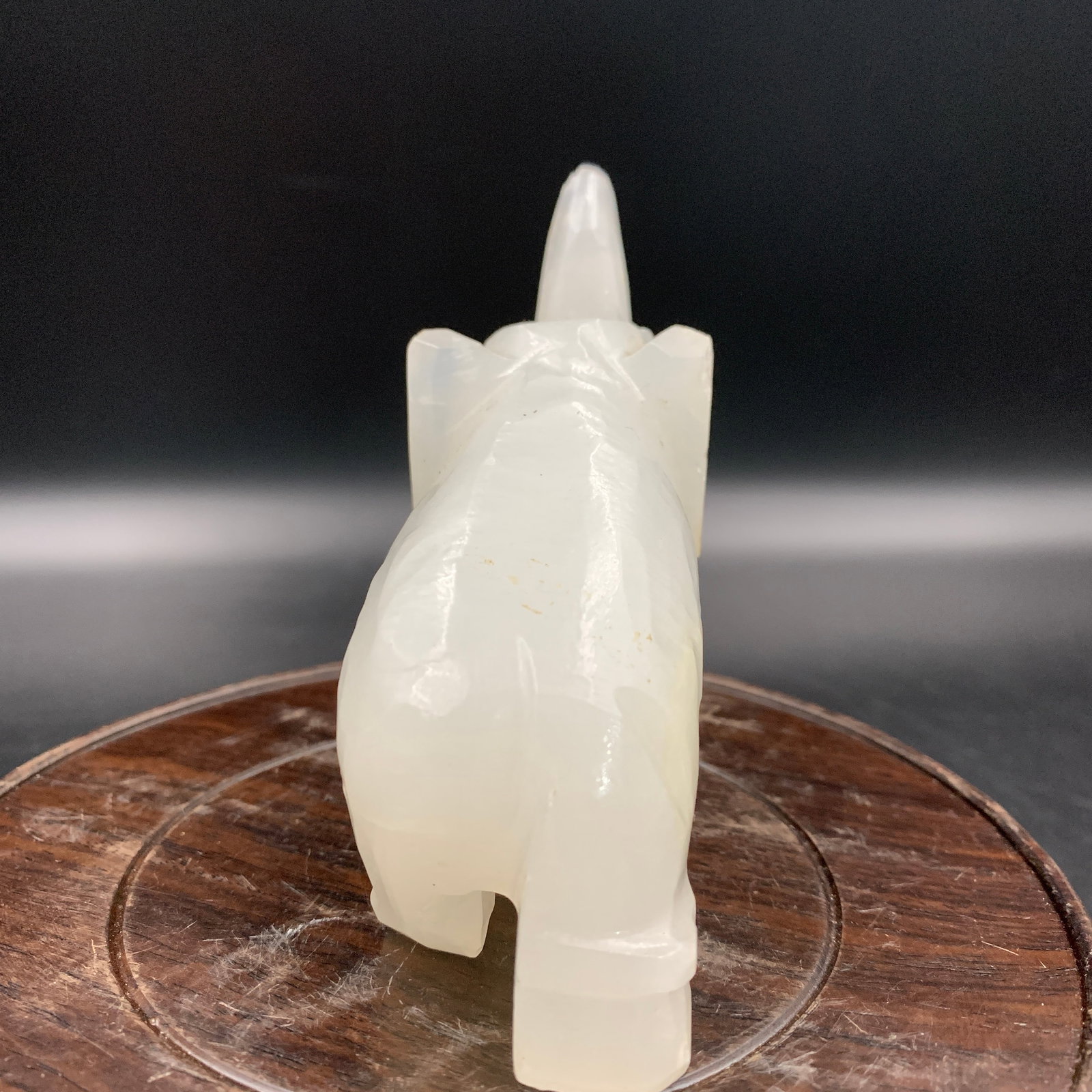 A FINE JADE MADE ELEPHANT FIGURE - 7